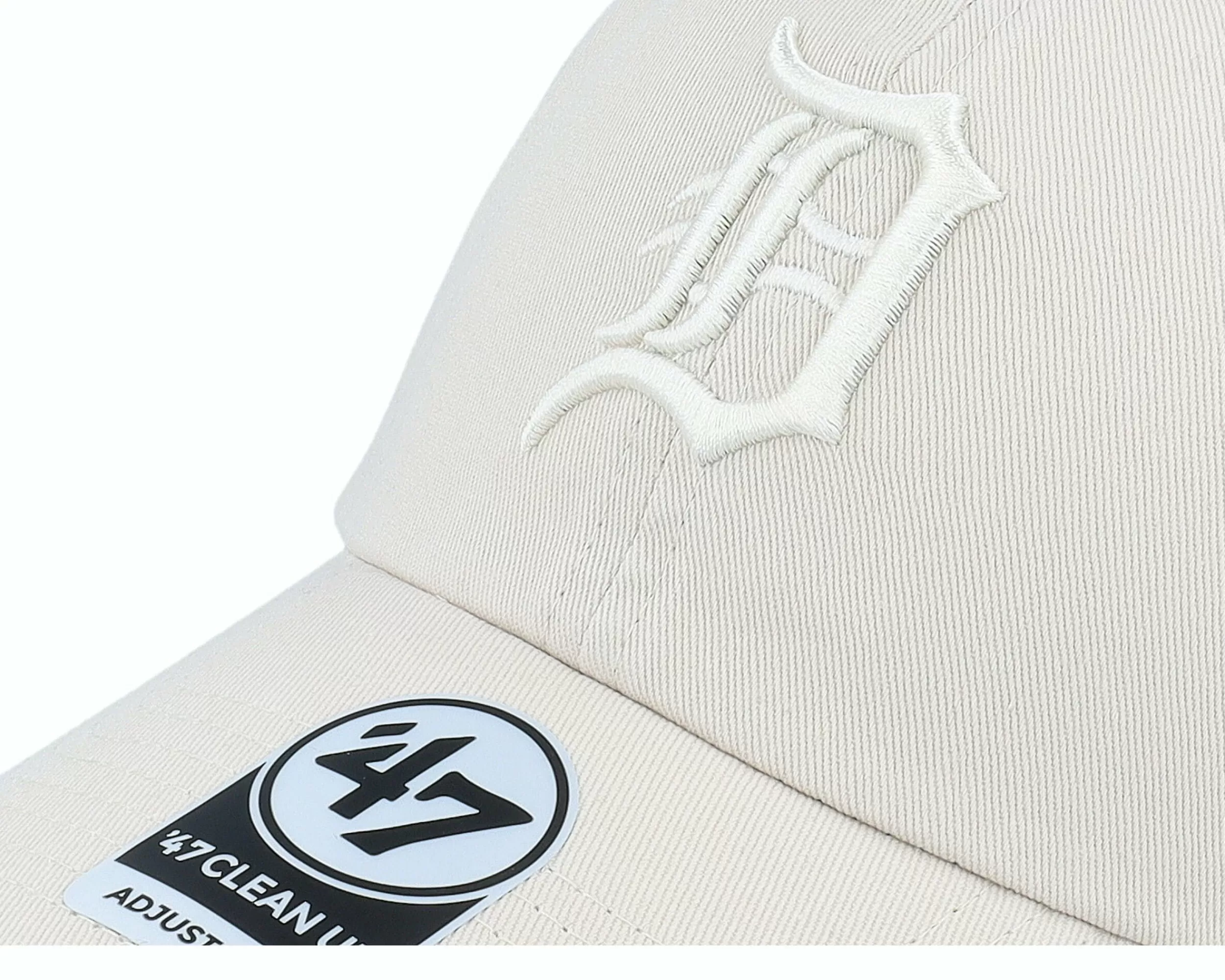 47 Brand Detroit Tigers Mlb Ballpark Clean Up Bone Dad Cap - -Unisex Dad Cap