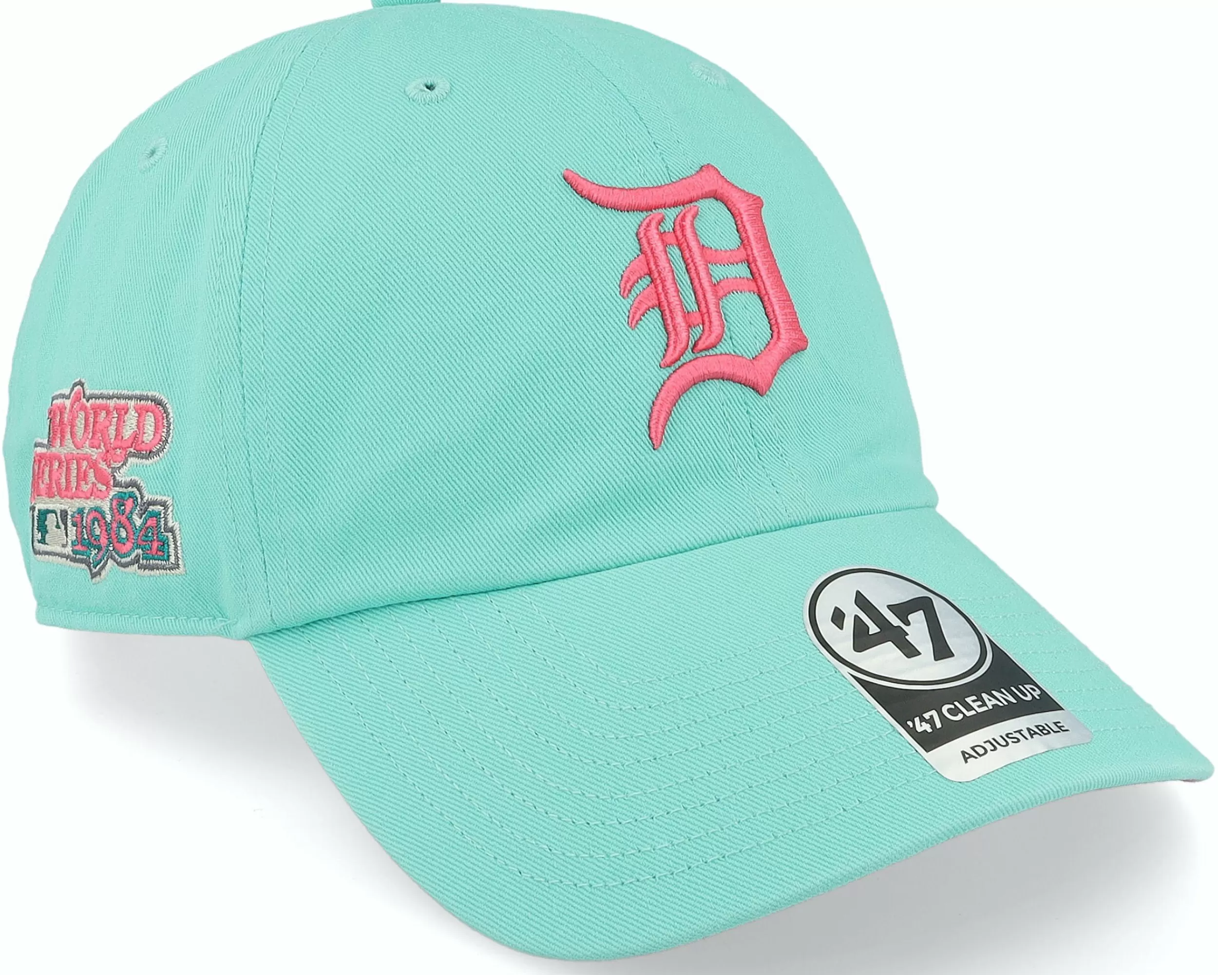 47 Brand Detroit Tigers Mlb Double Under 47 Clean Up Tiffany Blue Dad Cap - -Unisex Dad Cap