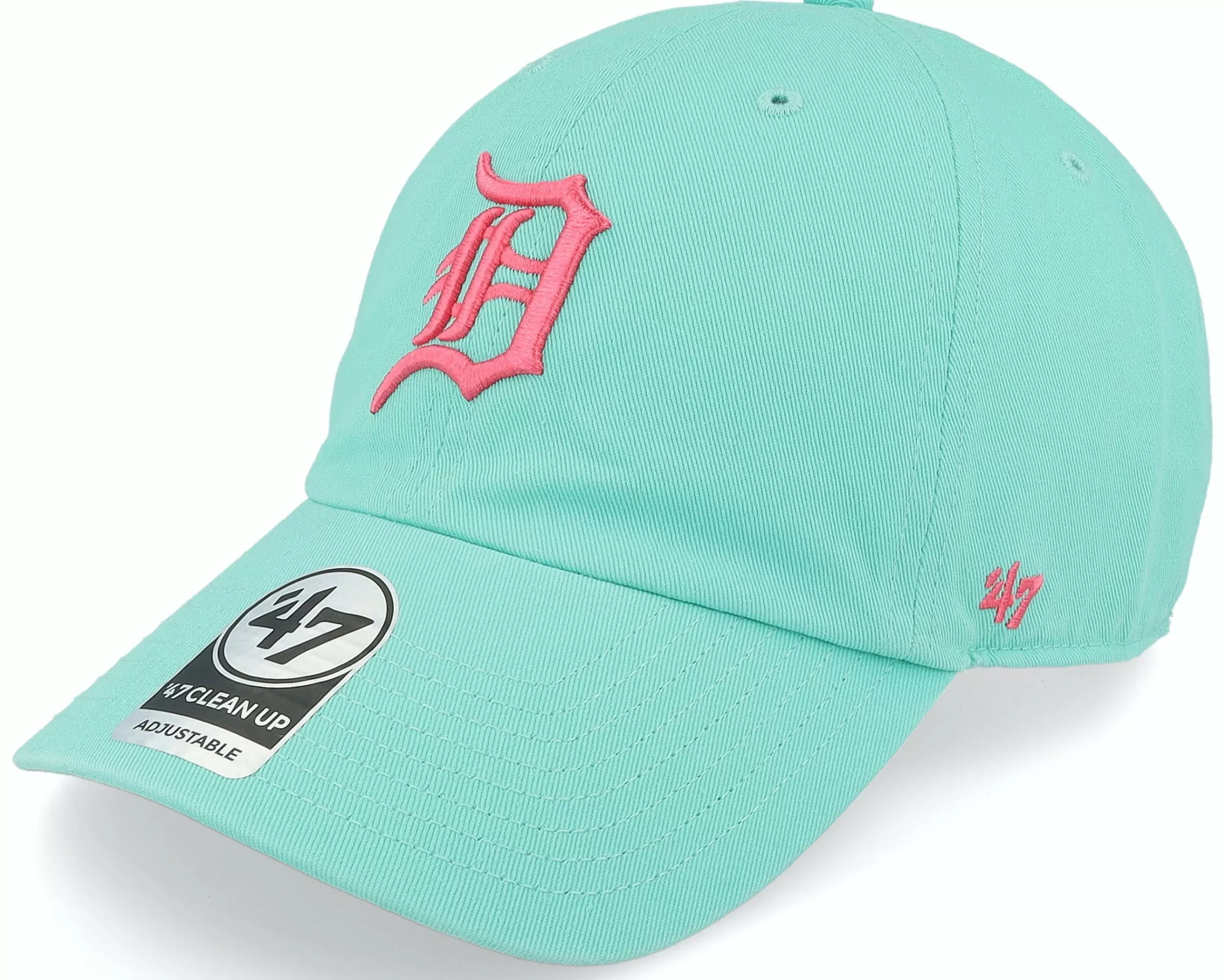 47 Brand Detroit Tigers Mlb Double Under 47 Clean Up Tiffany Blue Dad Cap - -Unisex Dad Cap