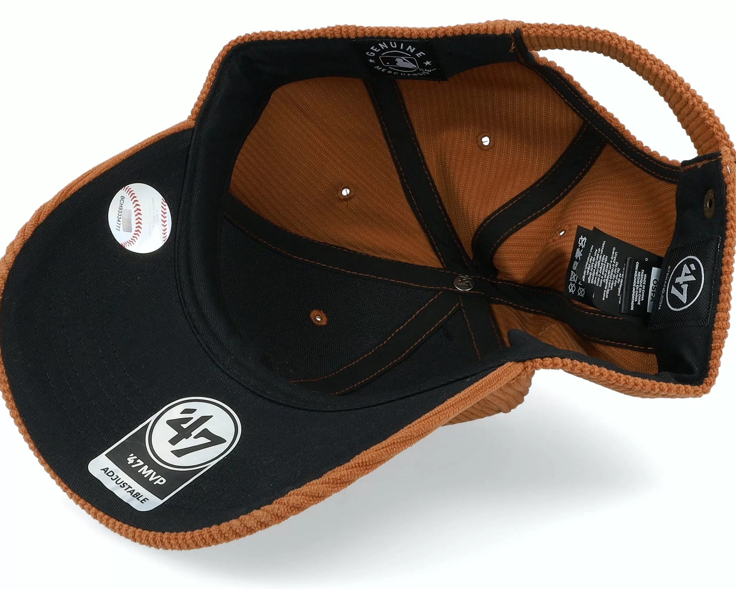 47 Brand Detroit Tigers Thick Cord Mvp Burnt Orange Adjustable - -Unisex Adjustable