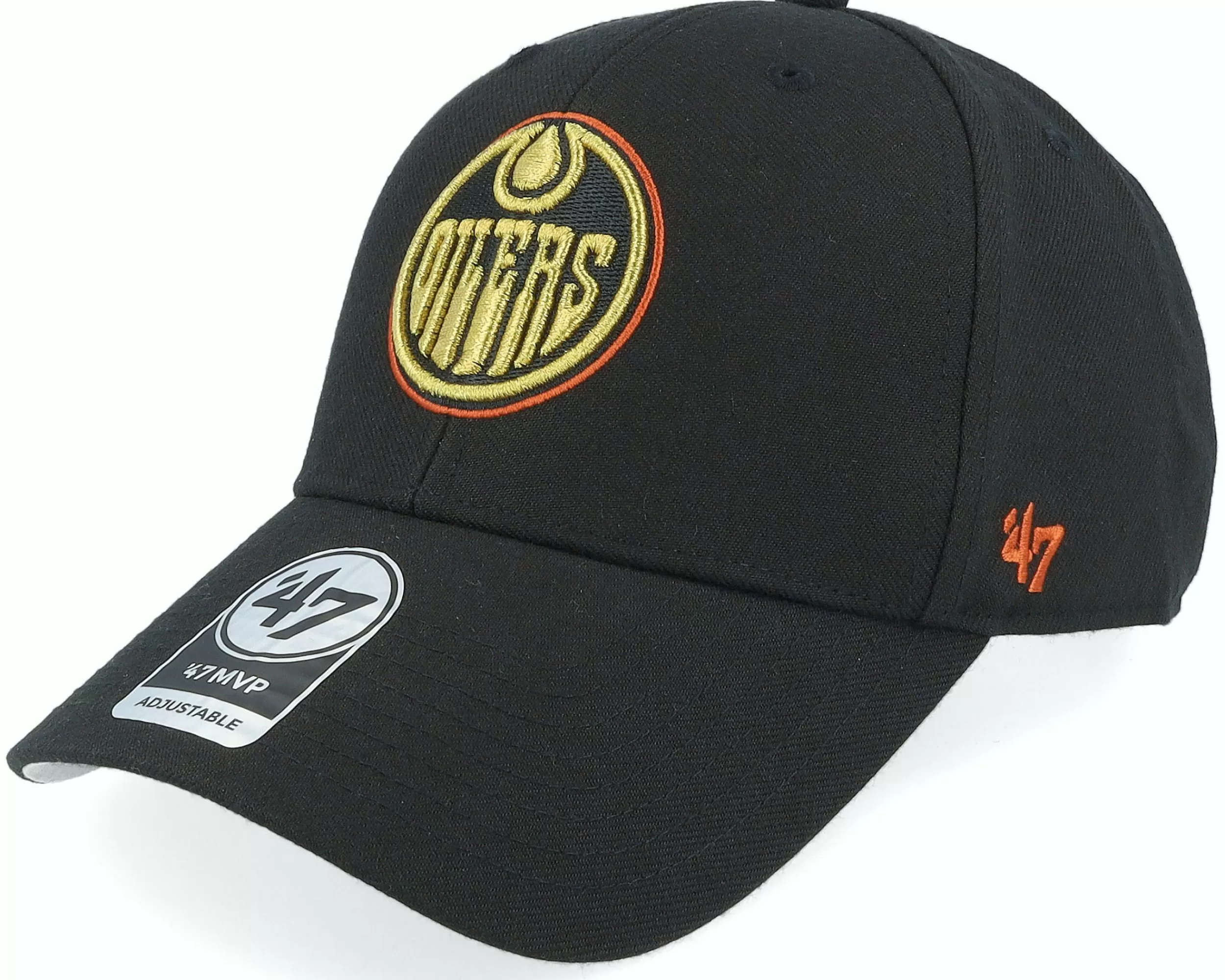 47 Brand Edmonton Oilers Color Pop Metallic Mvp Black Adjustable - -Unisex Adjustable