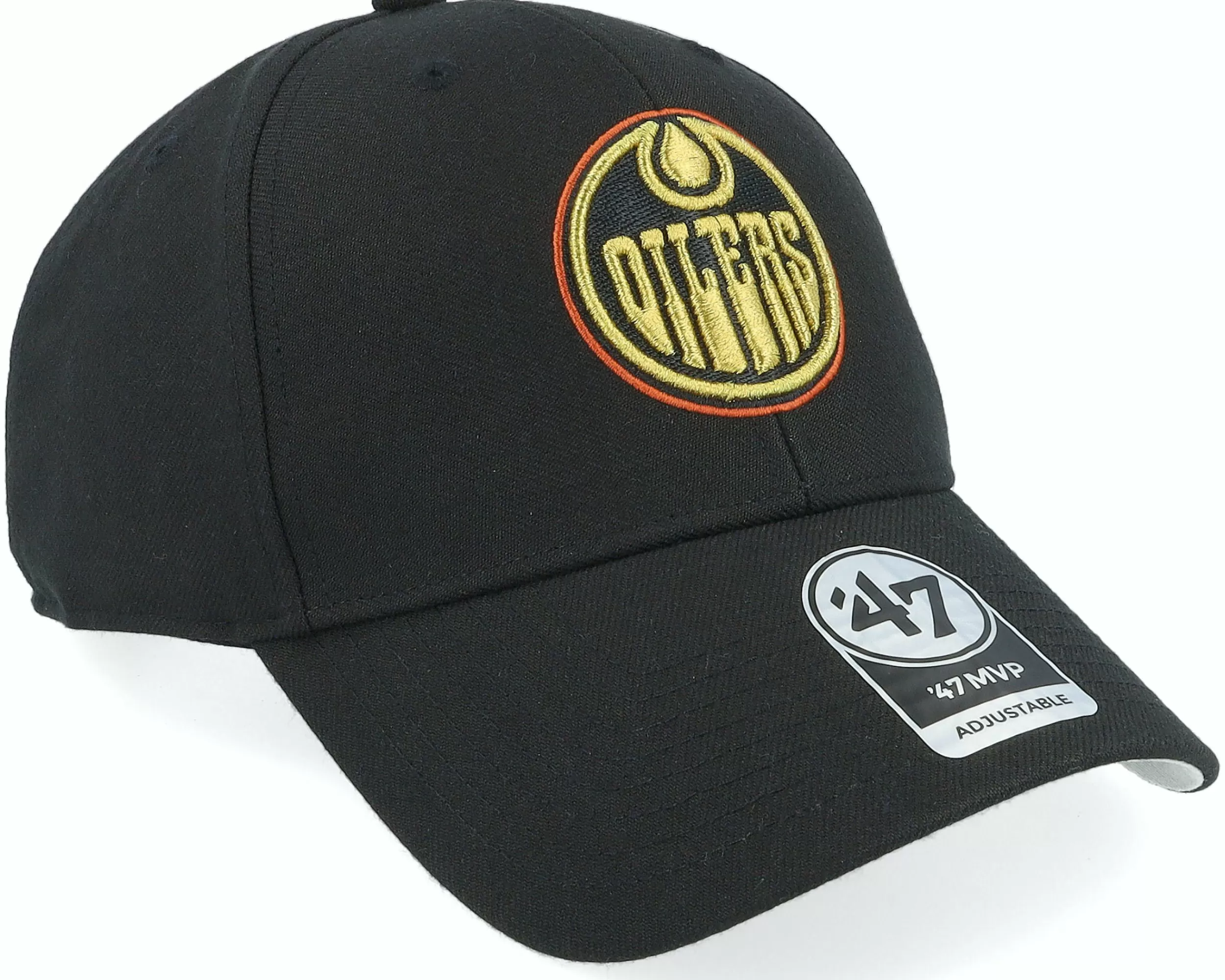 47 Brand Edmonton Oilers Color Pop Metallic Mvp Black Adjustable - -Unisex Adjustable