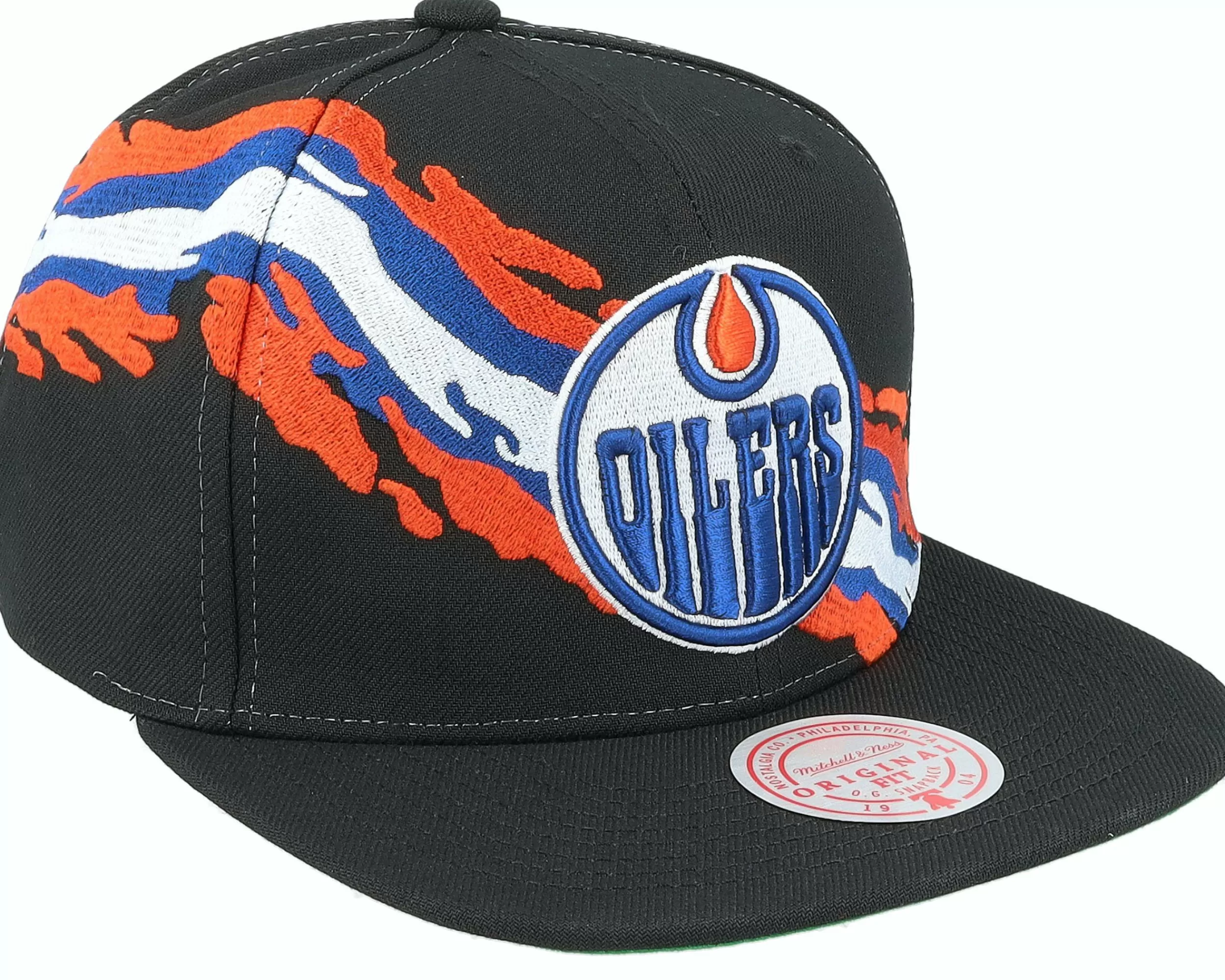 Mitchell & Ness Edmonton Oilers Vintage Paintbrush Black Snapback - -Unisex Snapback