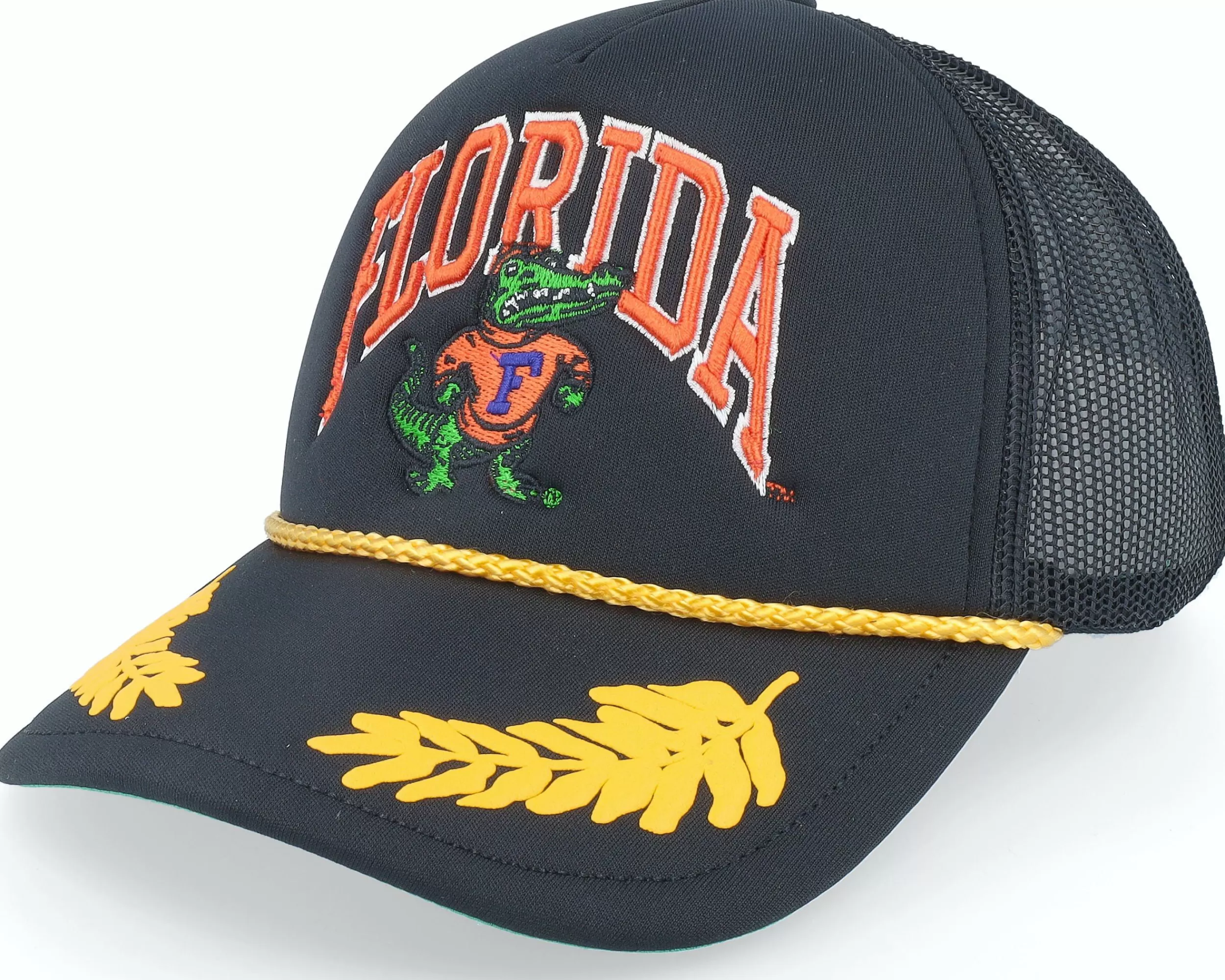 Mitchell & Ness Florida Gators Gold Leaf Hwc Black Trucker - -Unisex Trucker