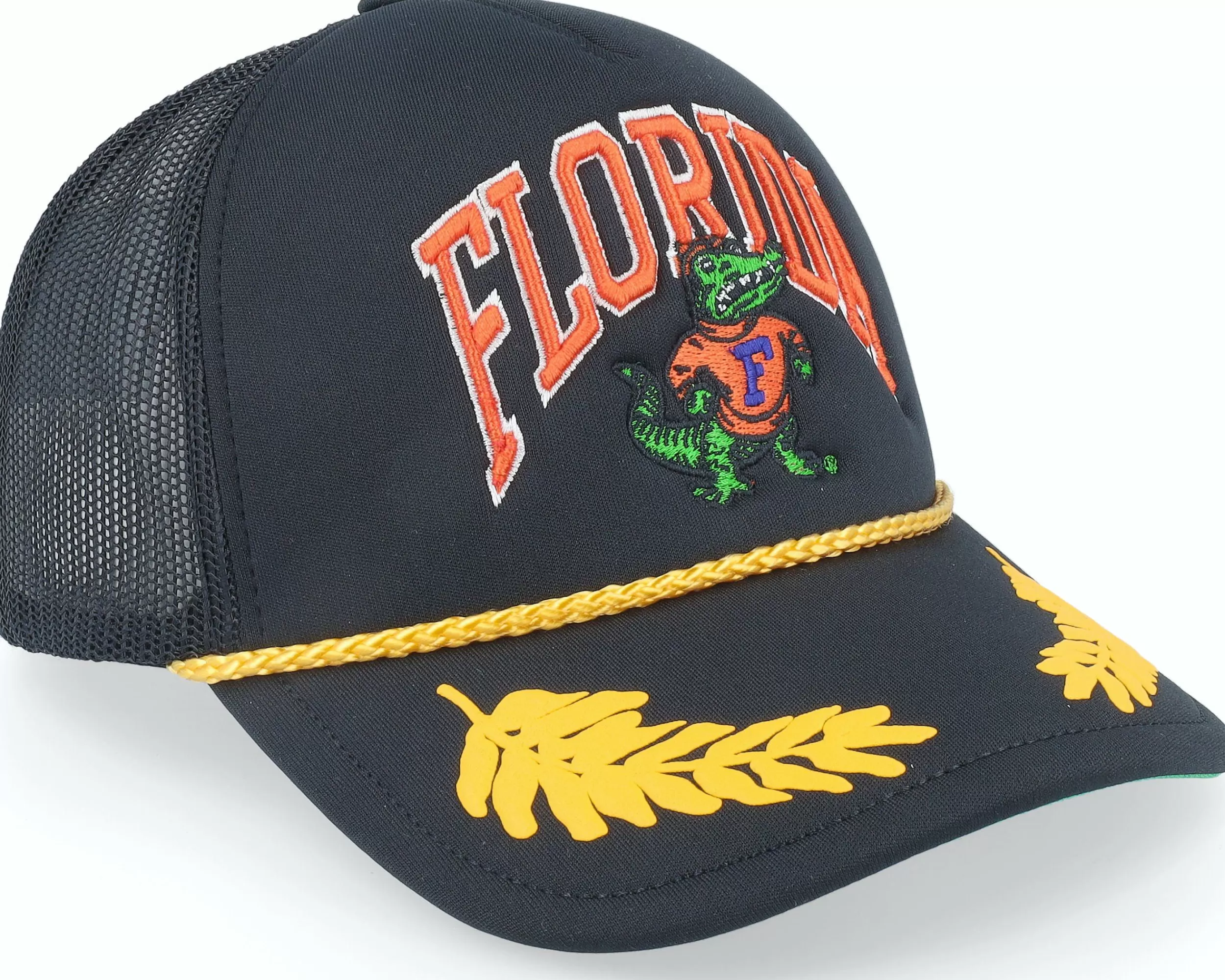 Mitchell & Ness Florida Gators Gold Leaf Hwc Black Trucker - -Unisex Trucker