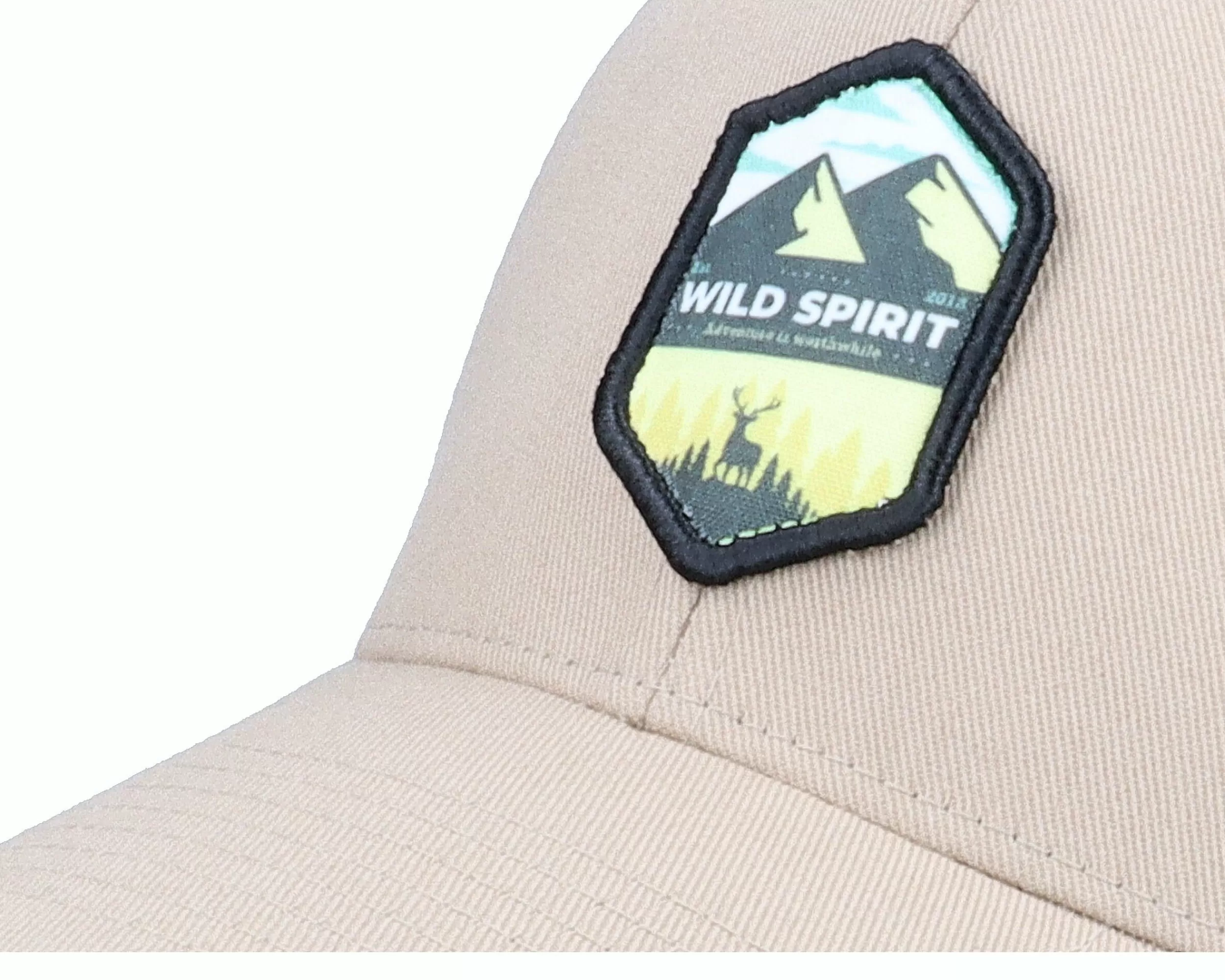 Wild Spirit Forest And Mountain Patch Light Khaki Flexfit - -Unisex Flexfit