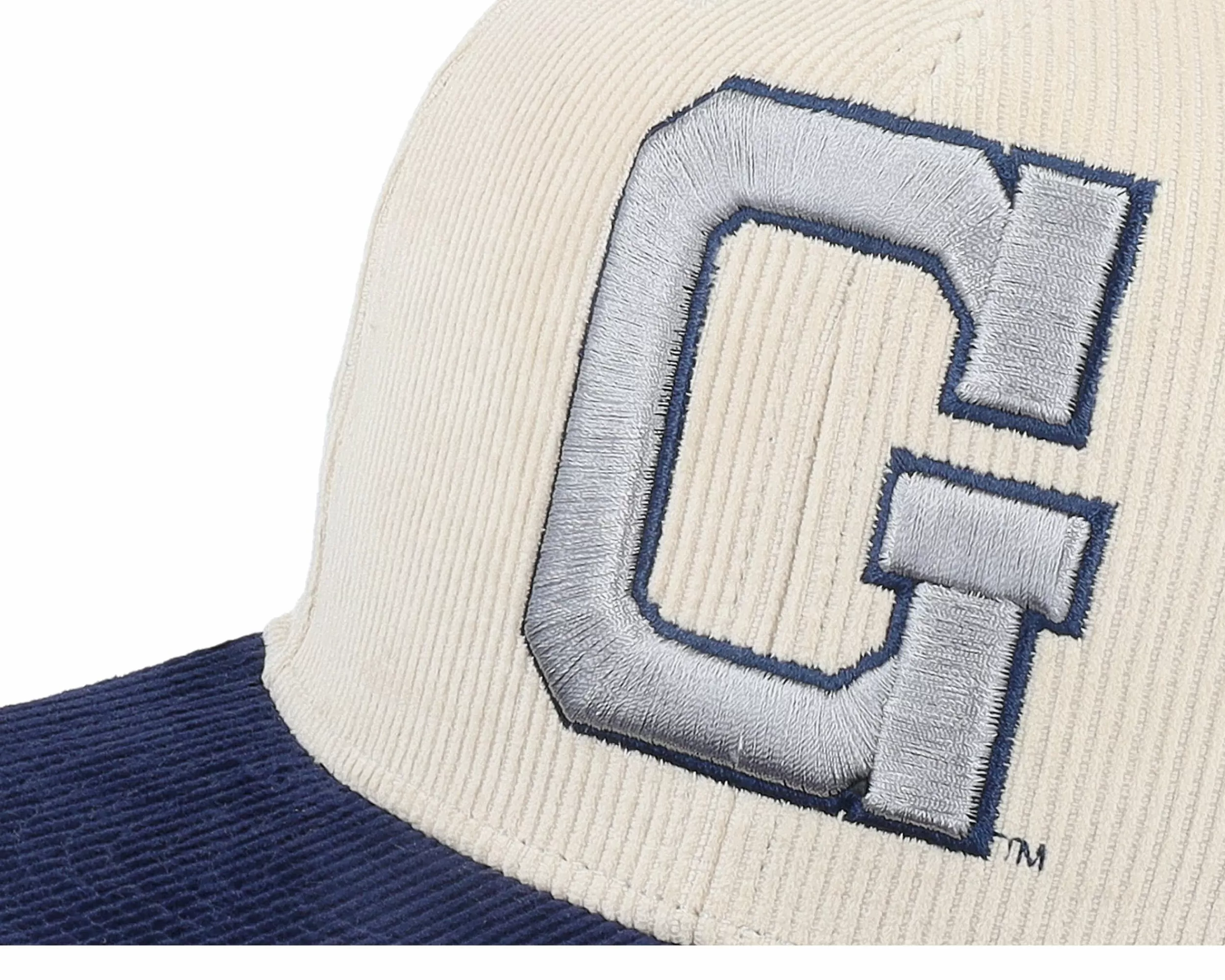 Mitchell & Ness Georgetown Hoyas Team Cord Off White/Navy Fitted - -Unisex Fitted