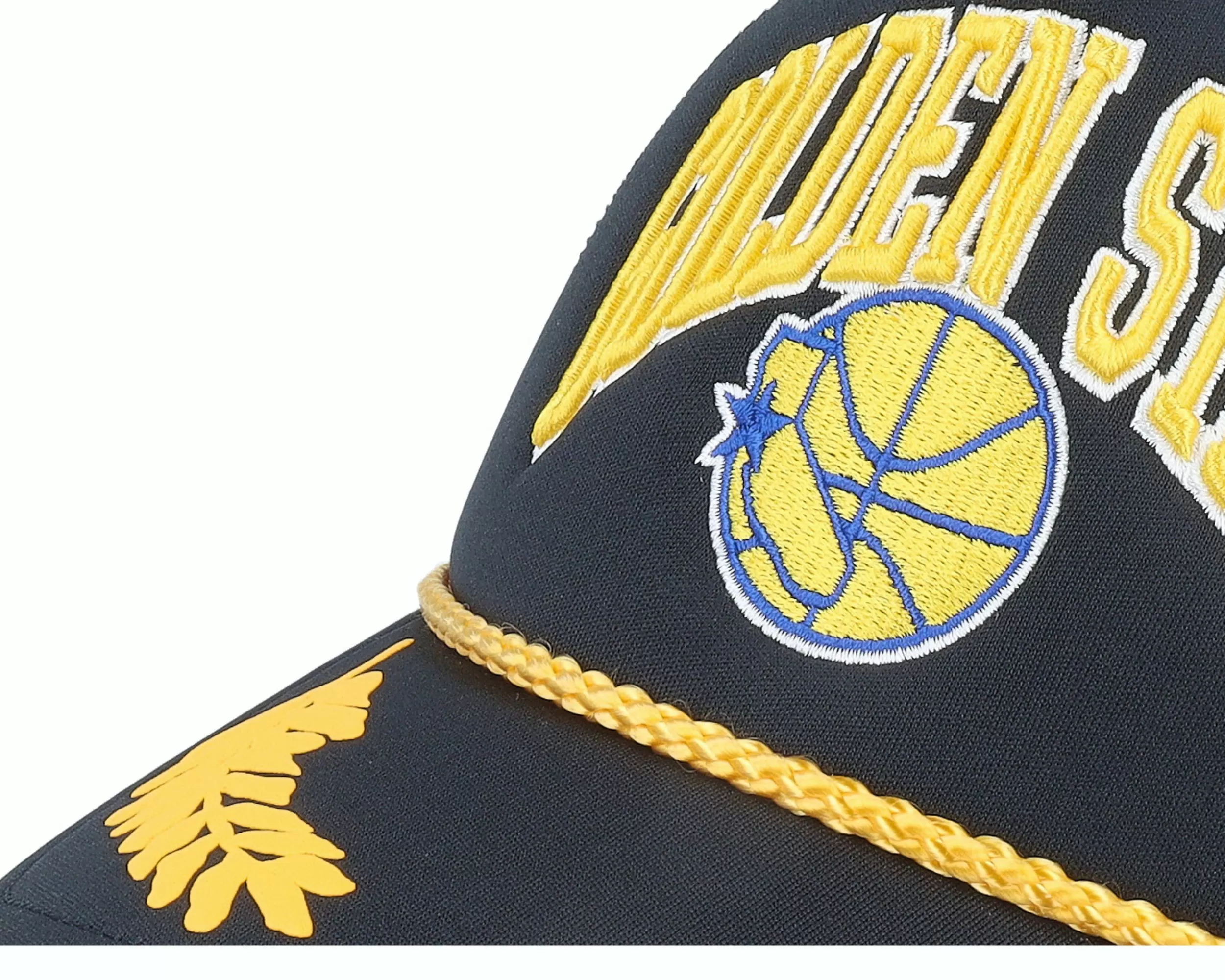 Mitchell & Ness Golden State Warriors Gold Leaf Black Trucker - -Unisex Trucker