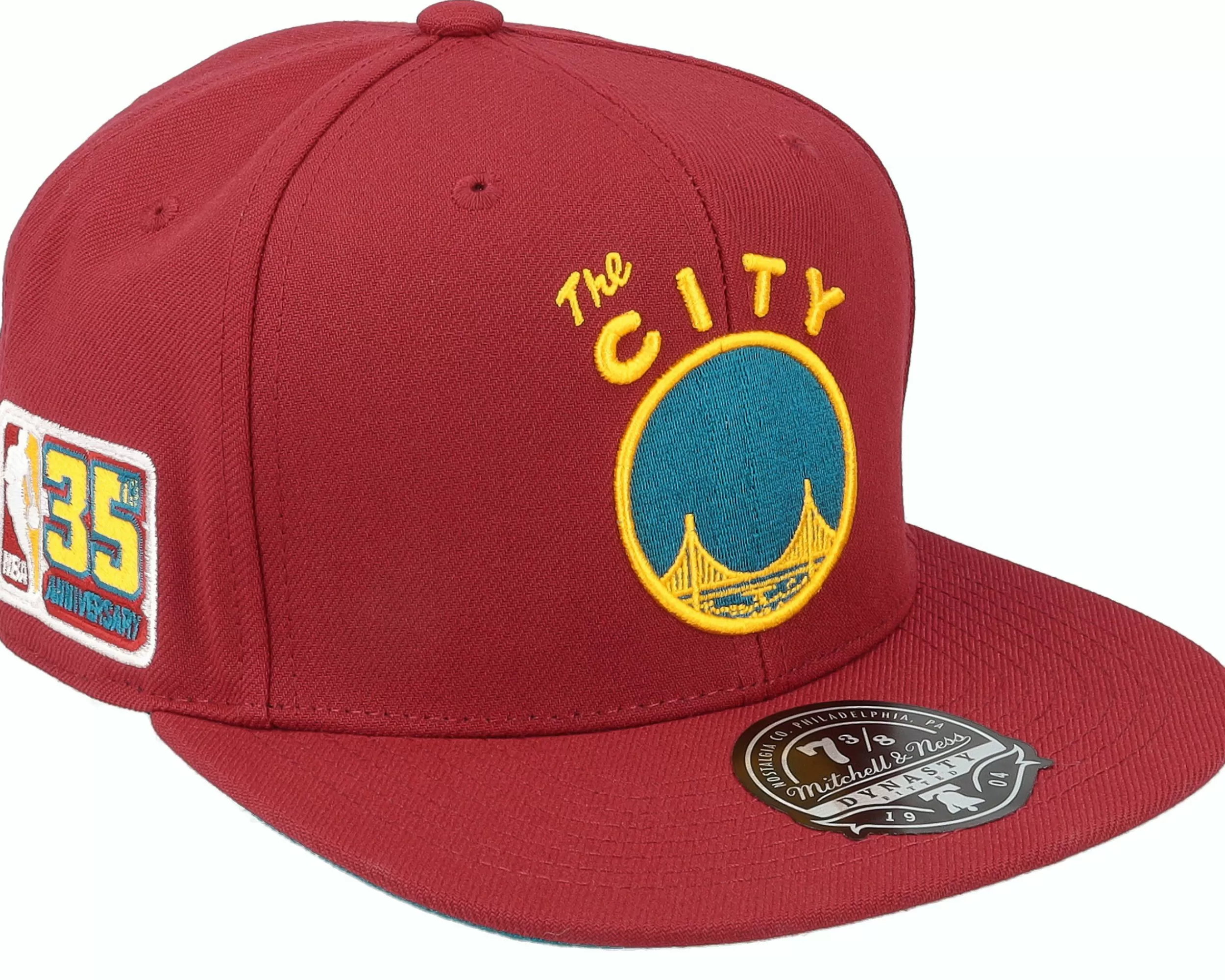 Mitchell & Ness Golden State Warriors Northern Lights Cardinal Fitted - -Unisex Fitted