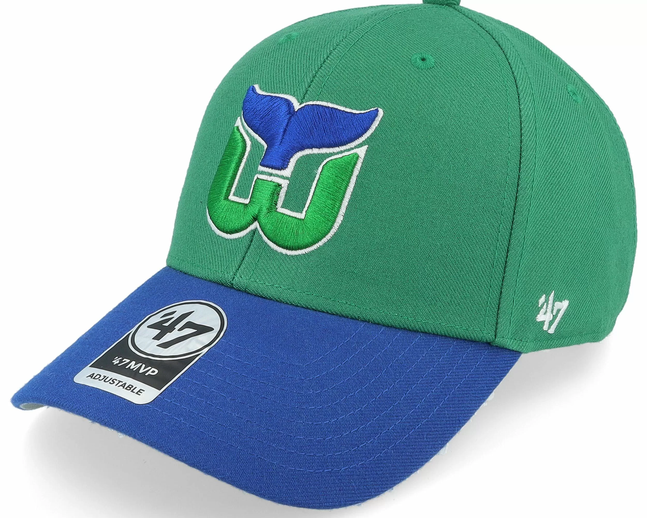 47 Brand Hartford Whalers Two Tone Mvp Green/Blue Adjustable - -Unisex Adjustable