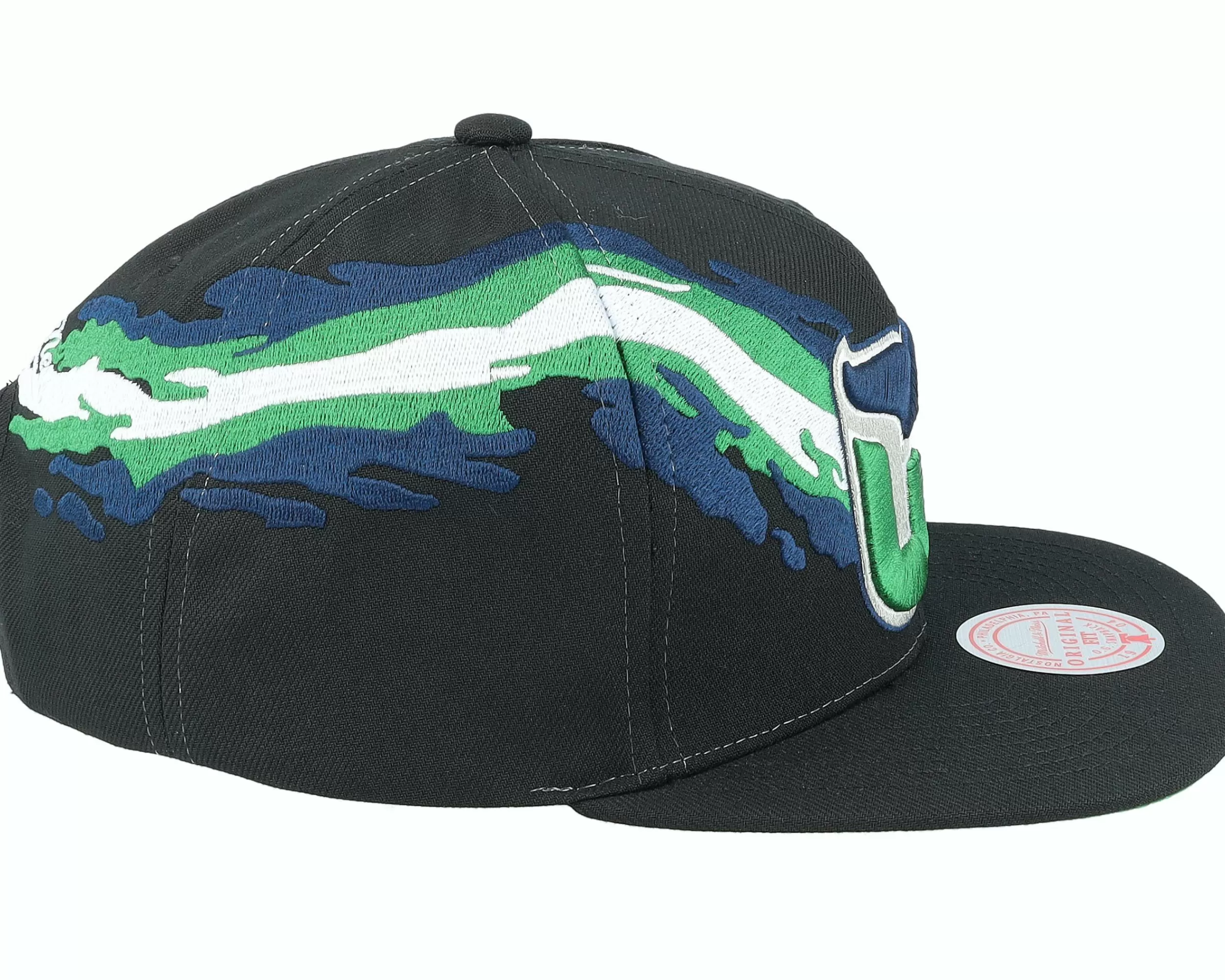 Mitchell & Ness Hartford Whalers Vintage Paintbrush Black Snapback - -Unisex Snapback