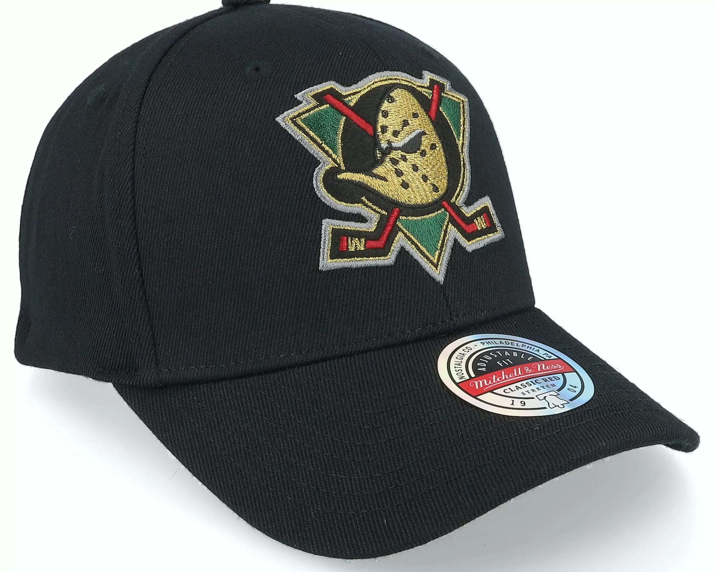 Mitchell & Ness Hatstore Exclusive X Anaheim Ducks Luxe Logo Nhl Black Adjustable - -Unisex Adjustable