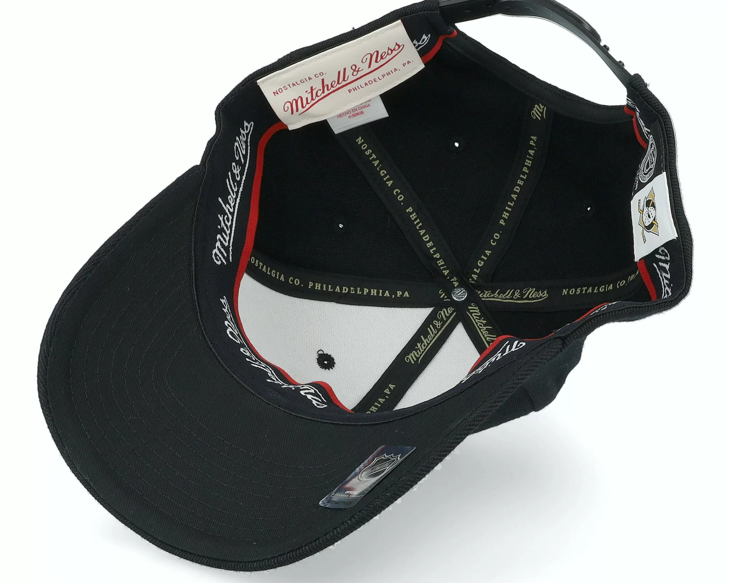 Mitchell & Ness Hatstore Exclusive X Anaheim Ducks Luxe Logo Nhl Black Adjustable - -Unisex Adjustable