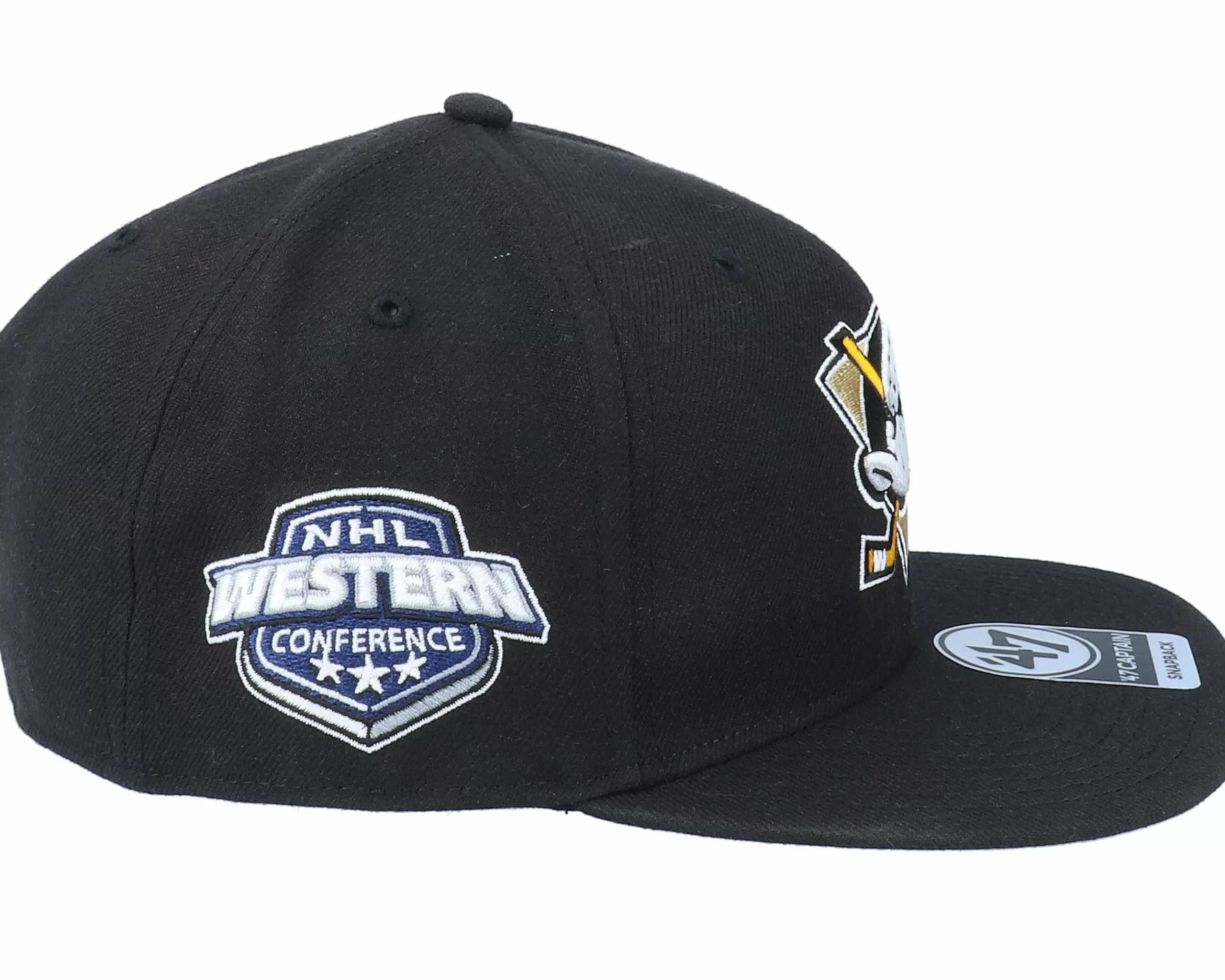 47 Brand Hatstore Exclusive X Anaheim Ducks Sure Shot Captain Black Snapback - -Unisex Snapback