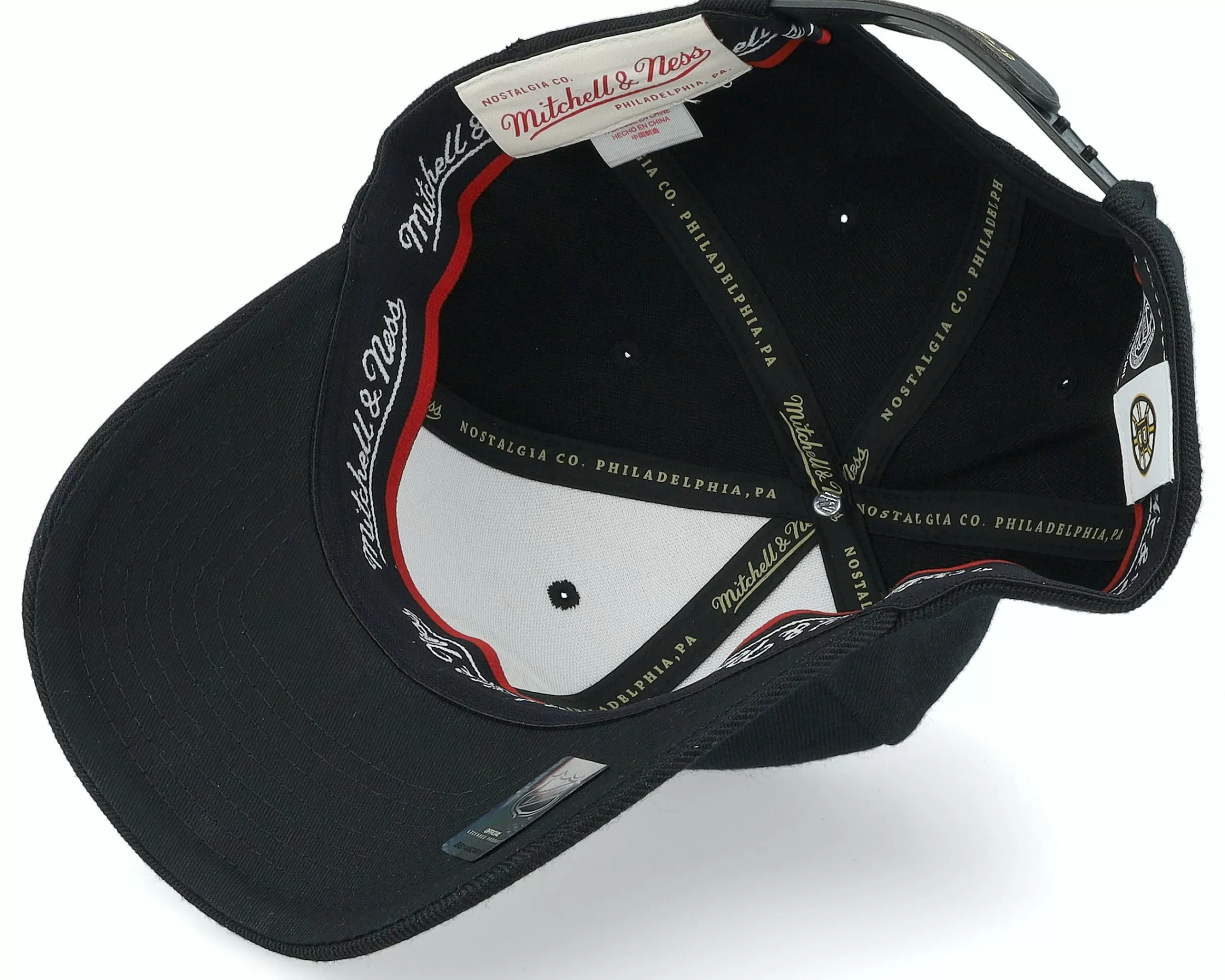 Mitchell & Ness Hatstore Exclusive X Boston Bruins Luxe Logo Nhl Black Adjustable - -Unisex Adjustable
