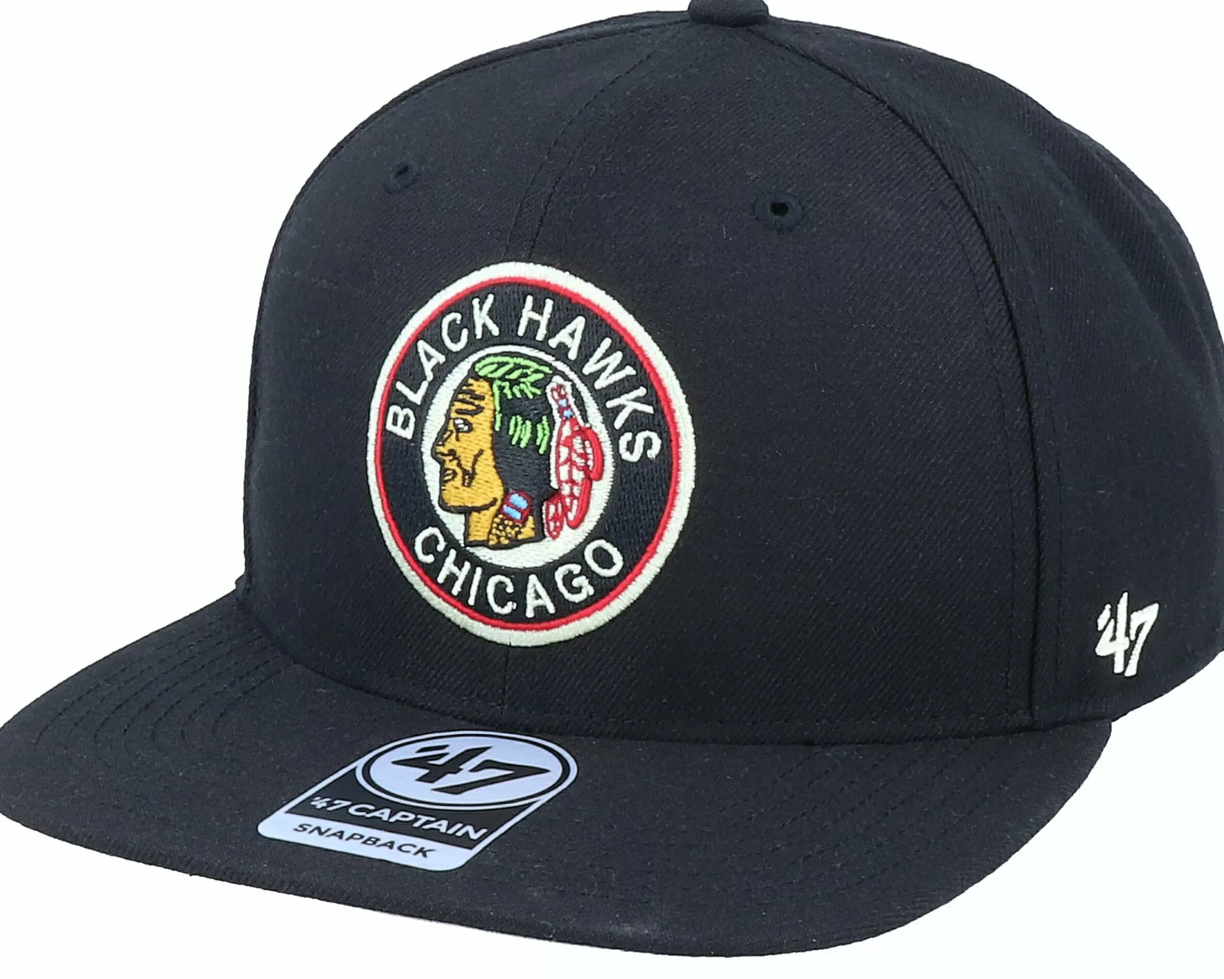 47 Brand Hatstore Exclusive X Chicago Blackhawks Captain No Shot Vintage Black Snapback - -Unisex Snapback