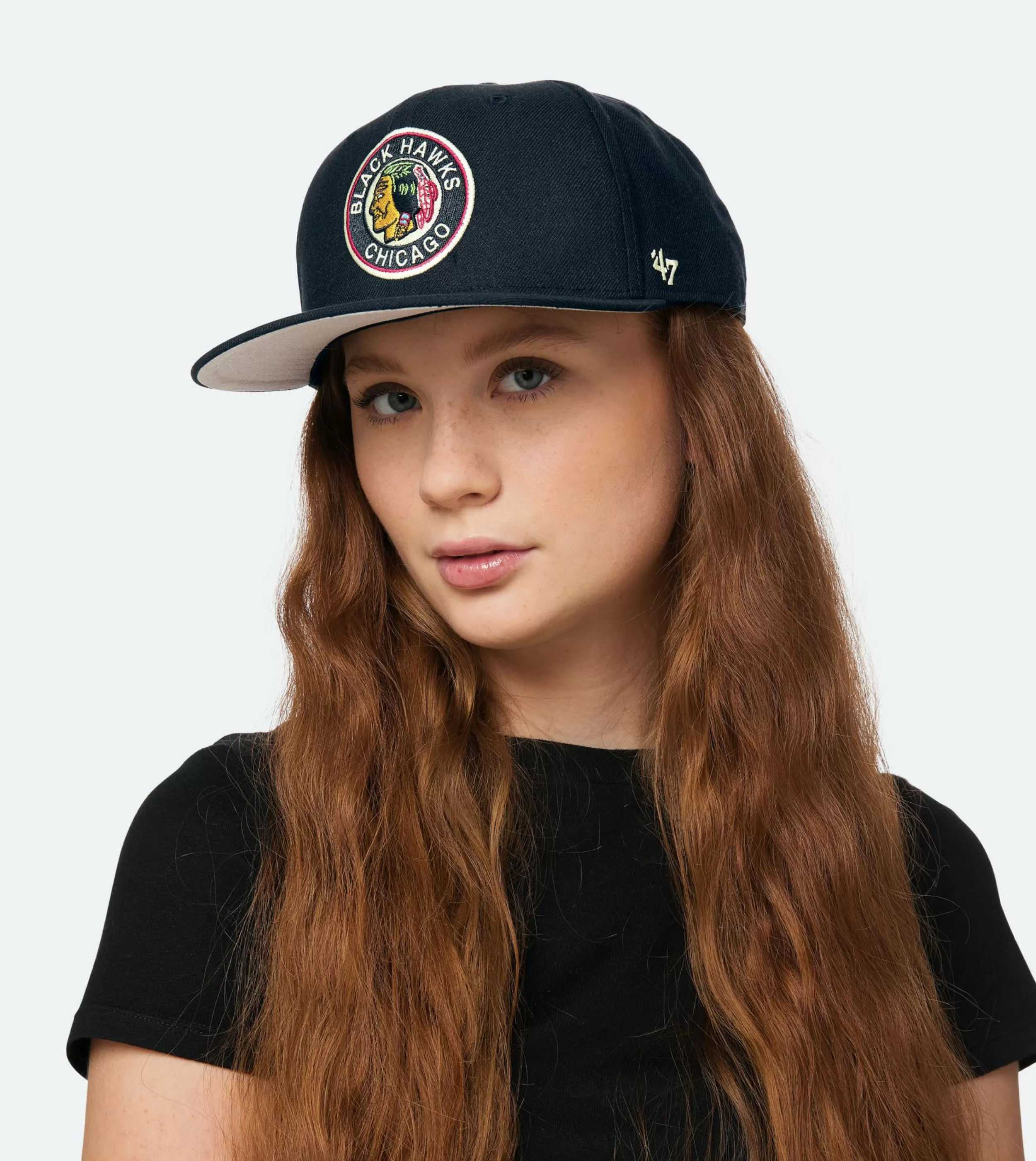 47 Brand Hatstore Exclusive X Chicago Blackhawks Captain No Shot Vintage Black Snapback - -Unisex Snapback