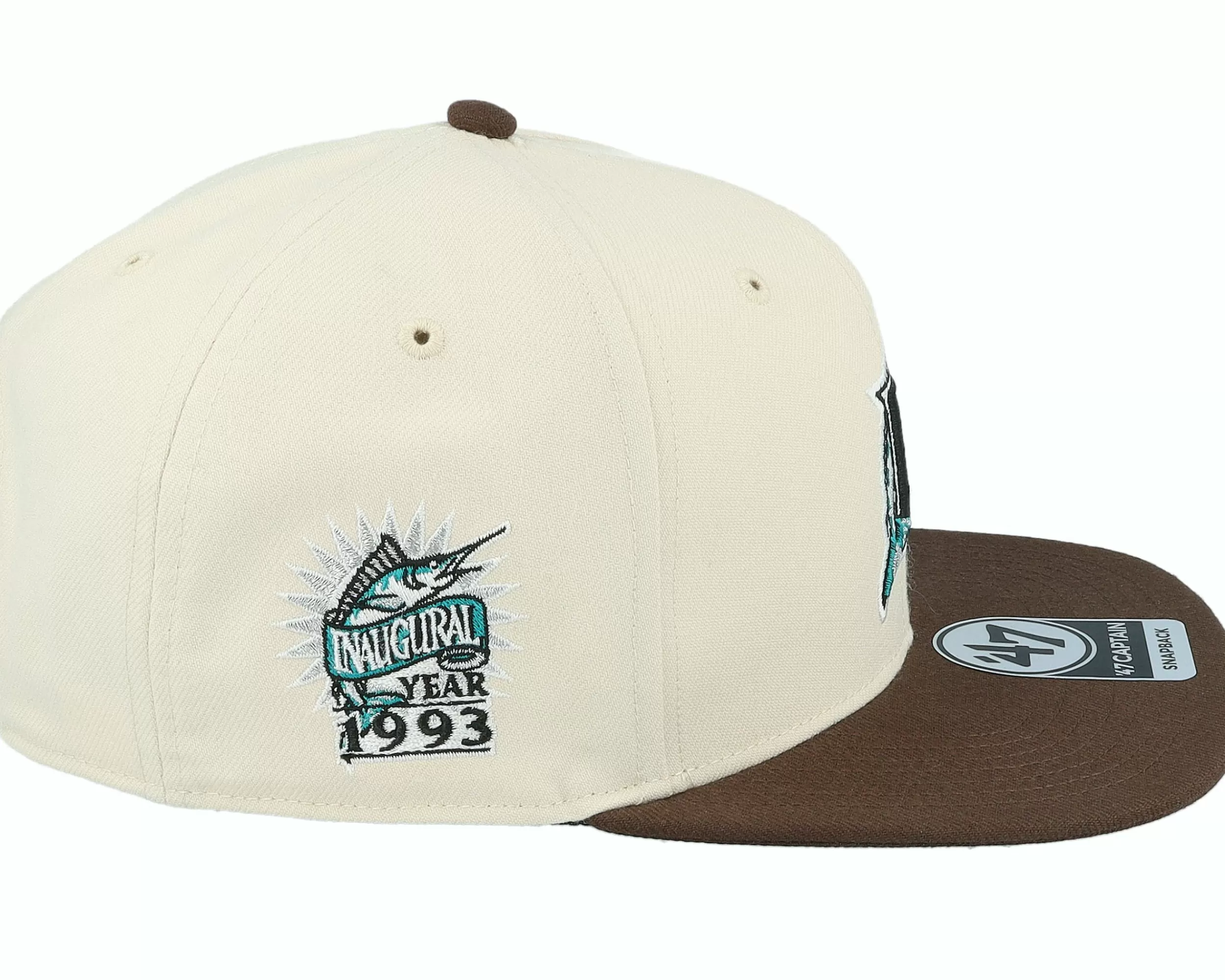 47 Brand Hatstore Exclusive X Miami Marlins Dual Natural/Brown Snapback - -Unisex Snapback