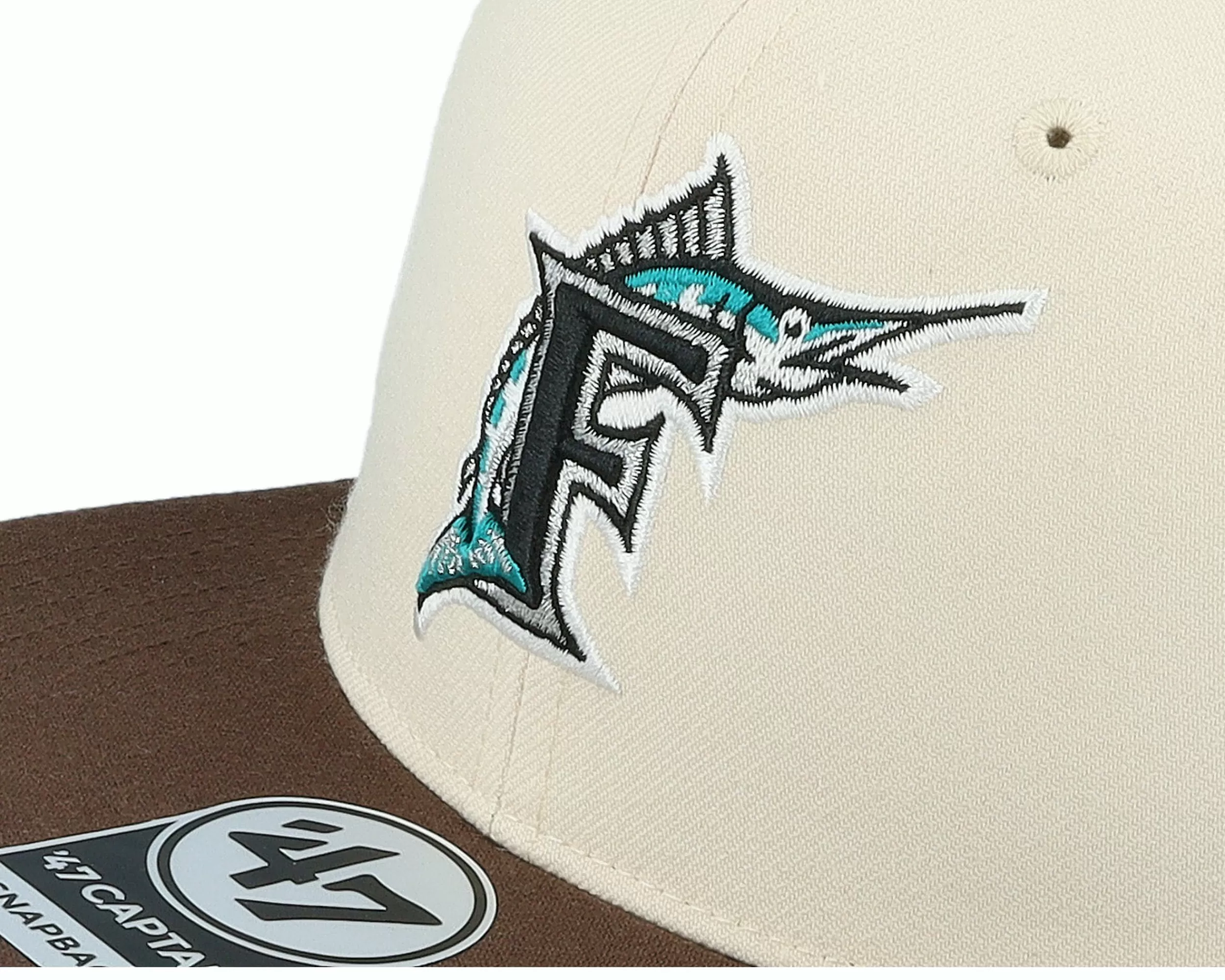 47 Brand Hatstore Exclusive X Miami Marlins Dual Natural/Brown Snapback - -Unisex Snapback