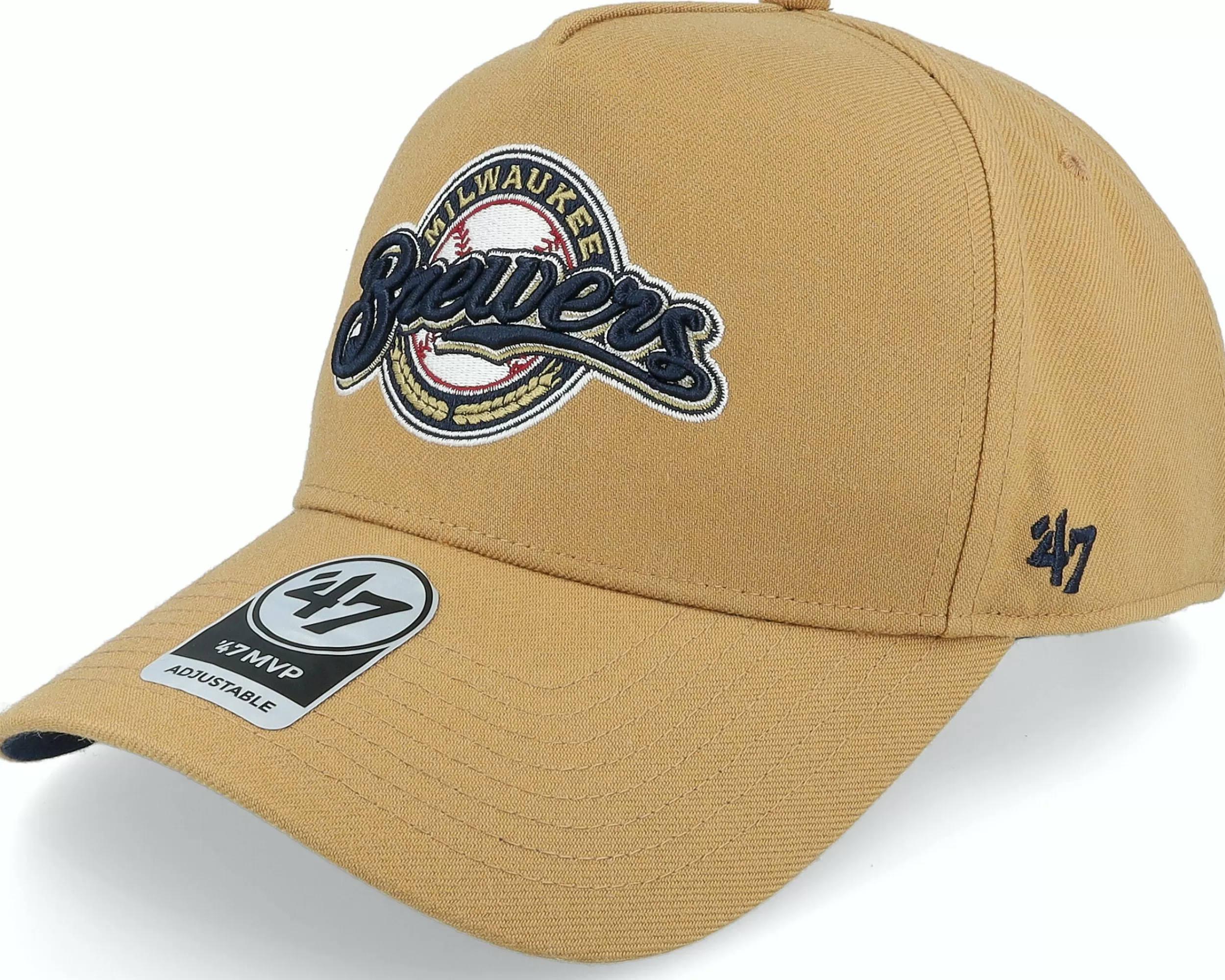47 Brand Hatstore Exclusive X Milwaukee Brewers Camel A-Frame Adjustable - -Unisex Adjustable
