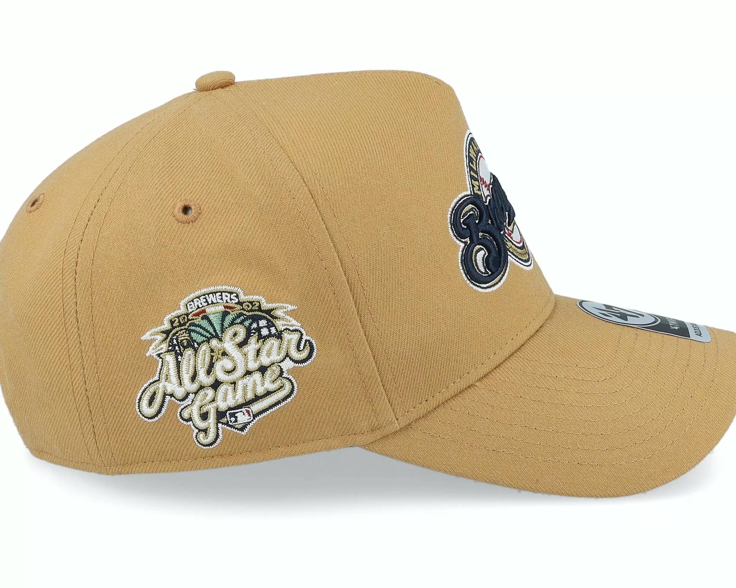 47 Brand Hatstore Exclusive X Milwaukee Brewers Camel A-Frame Adjustable - -Unisex Adjustable