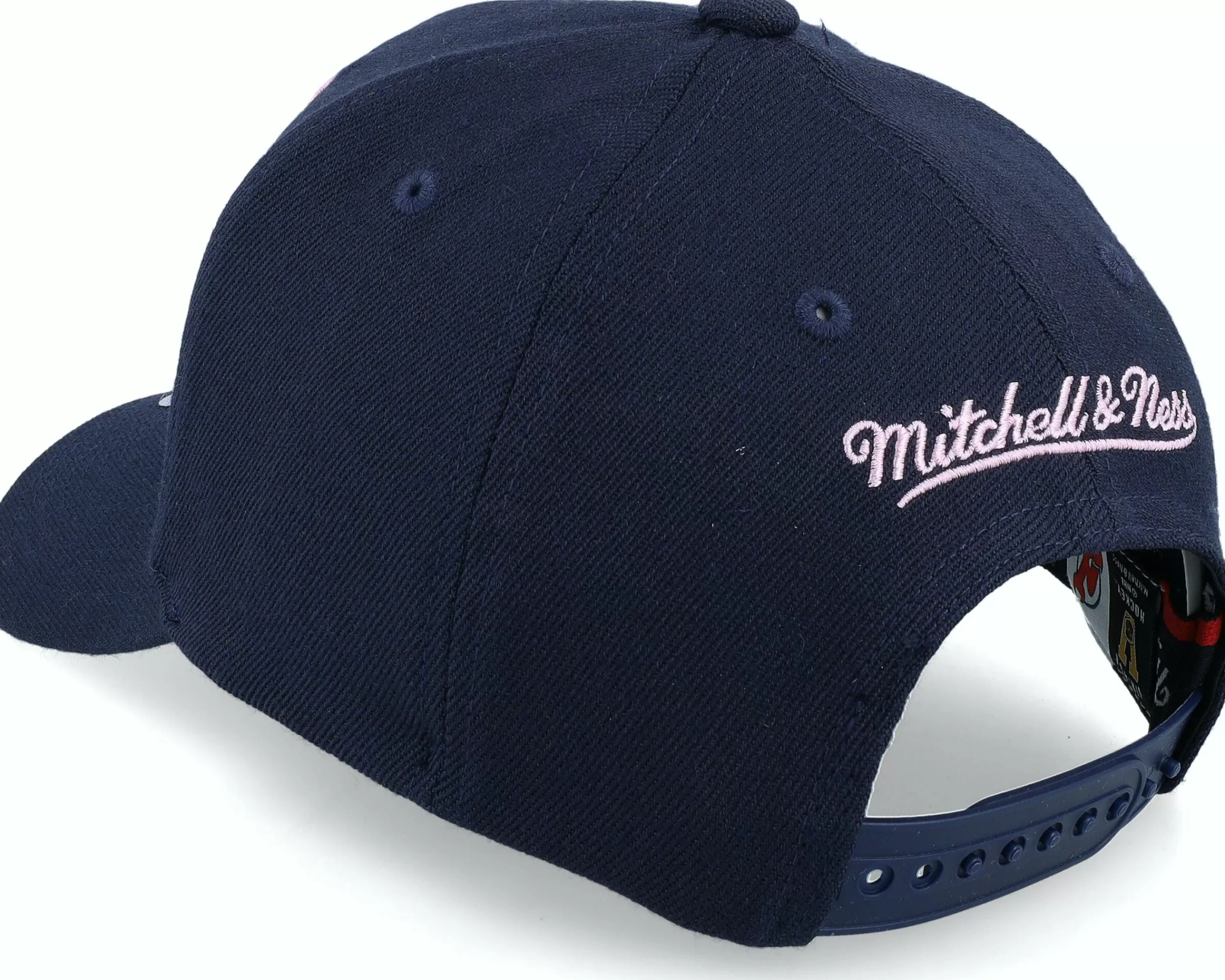 Mitchell & Ness Hatstore Exclusive X New Jersey Devils 20Th Anniversary Patch Navy/Pink Adjustable - -Unisex Adjustable