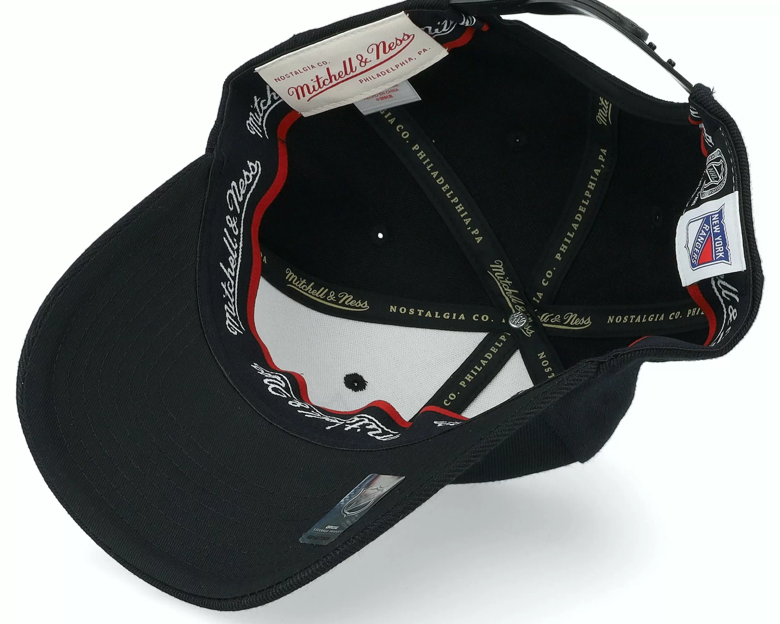 Mitchell & Ness Hatstore Exclusive X New York Rangers Luxe Logo Nhl Black Adjustable - -Unisex Adjustable