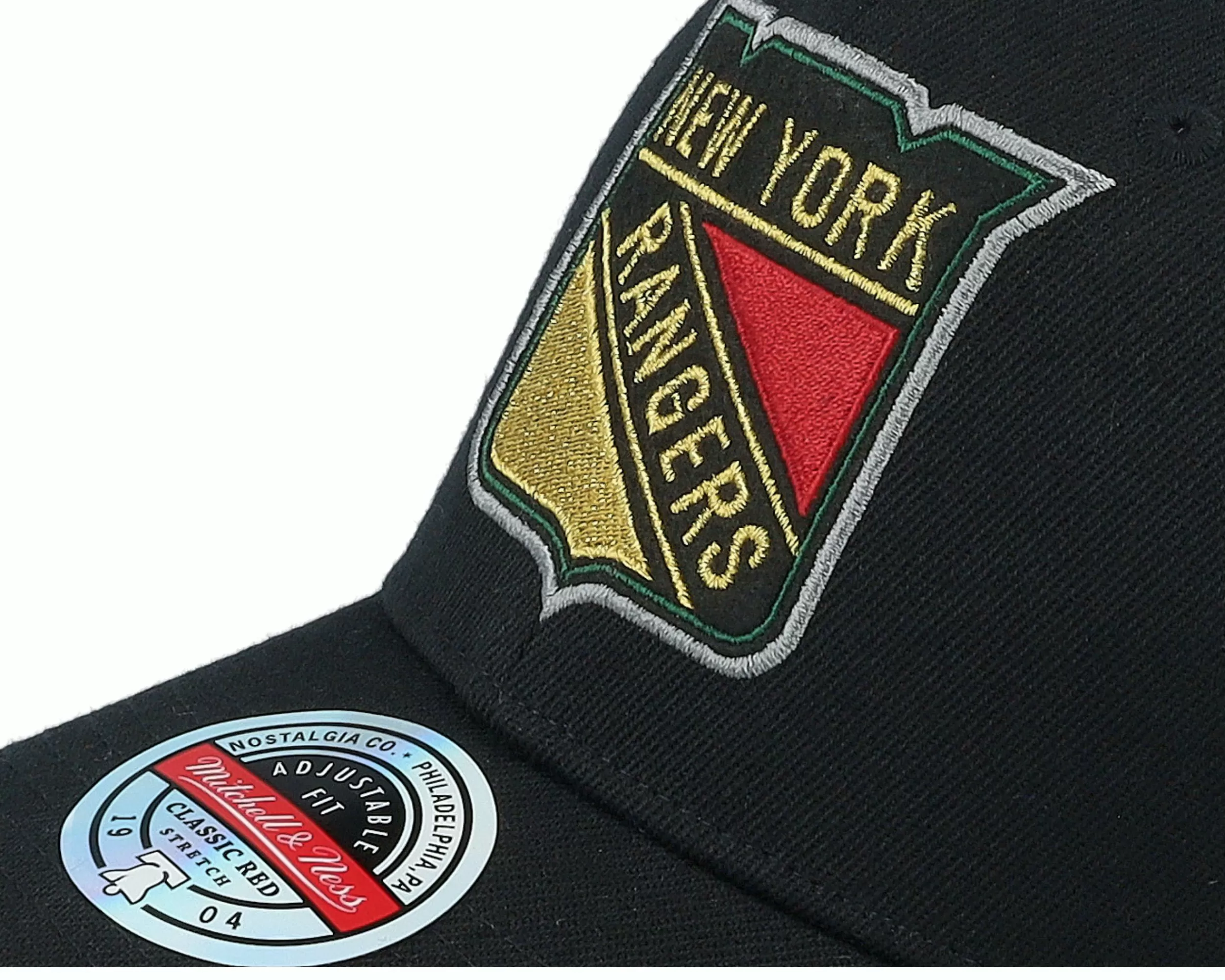 Mitchell & Ness Hatstore Exclusive X New York Rangers Luxe Logo Nhl Black Adjustable - -Unisex Adjustable