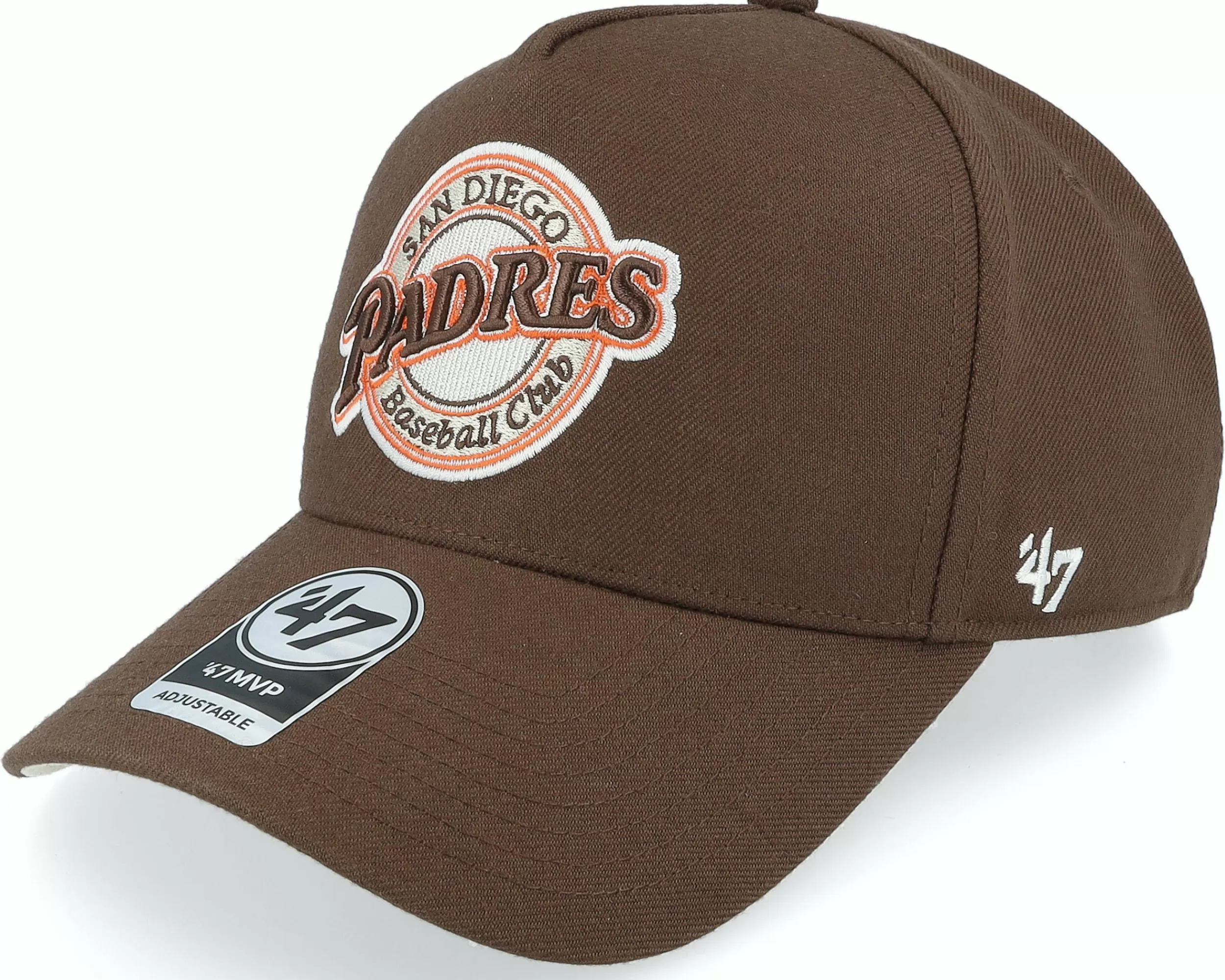 47 Brand Hatstore Exclusive X San Diego Padres Sure Shot Mvp Brown A-Frame Adjustable - -Unisex Adjustable
