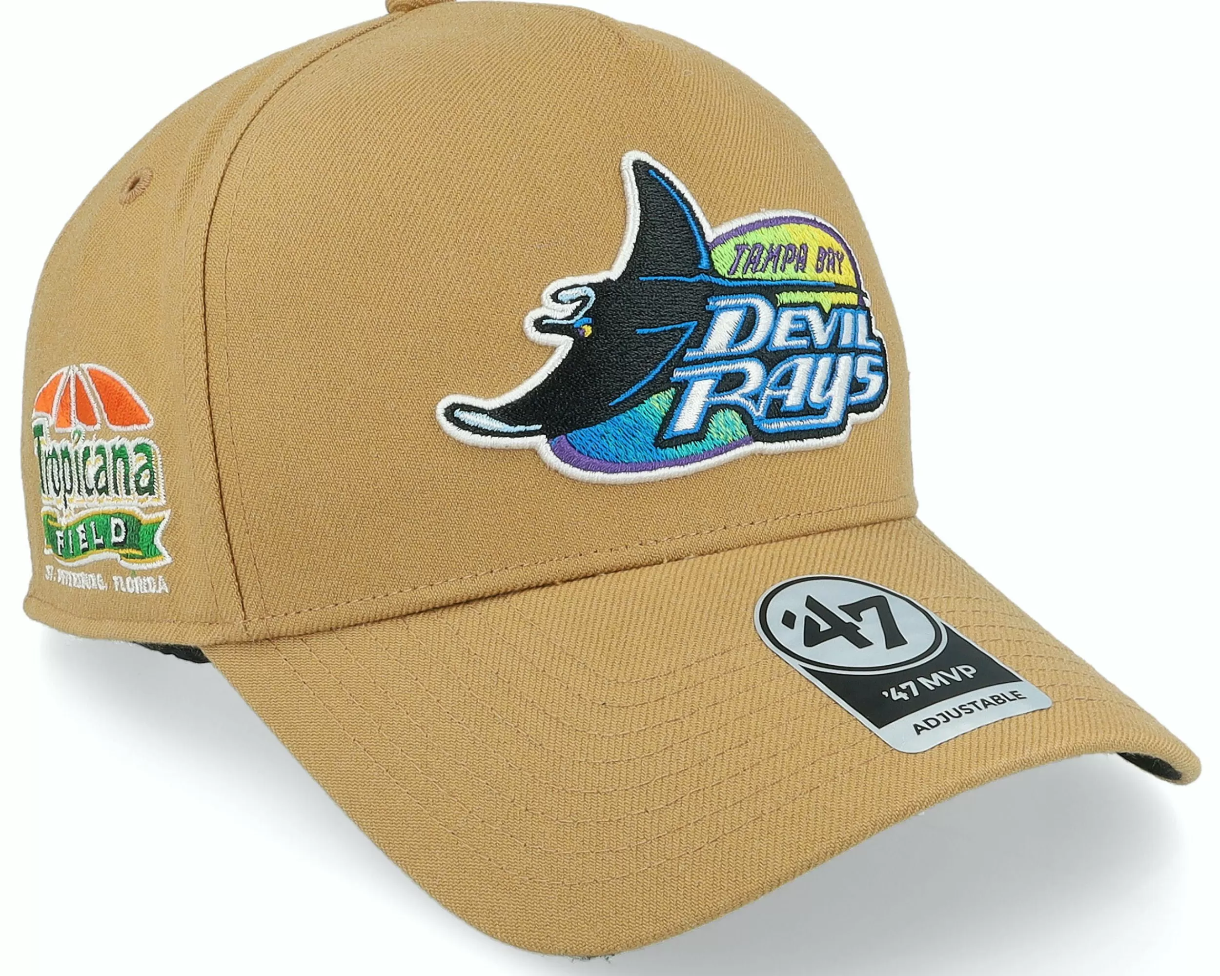 47 Brand Hatstore Exclusive X Tampa Bay Rays Dua Camel A-Frame Adjustable - -Unisex Adjustable