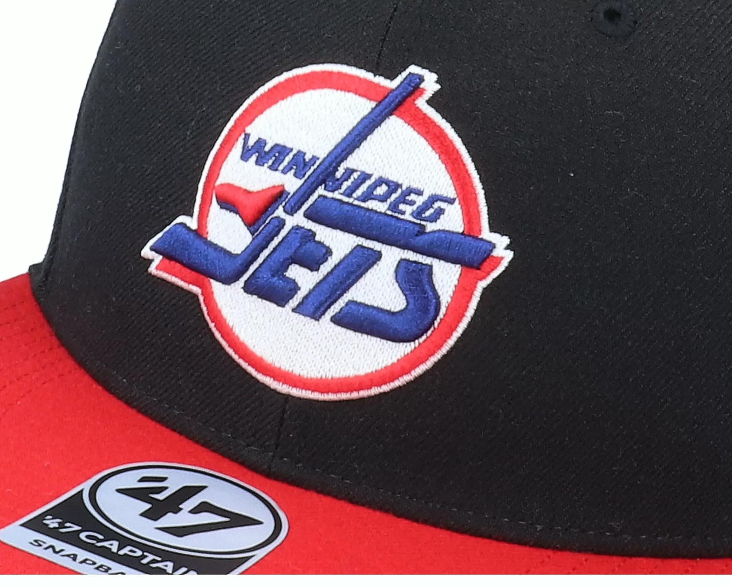 47 Brand Hatstore Exclusive X Winnipeg Jets Sure Shot Two Tone Captain Black/Red Snapback - -Unisex Snapback
