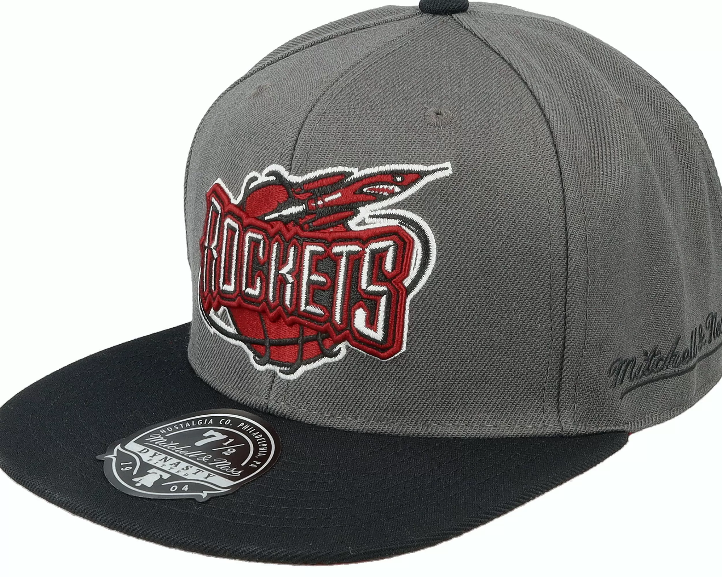 Mitchell & Ness Houston Rockets Born And Bred Fitted Grey/Black Fitted - -Unisex Fitted
