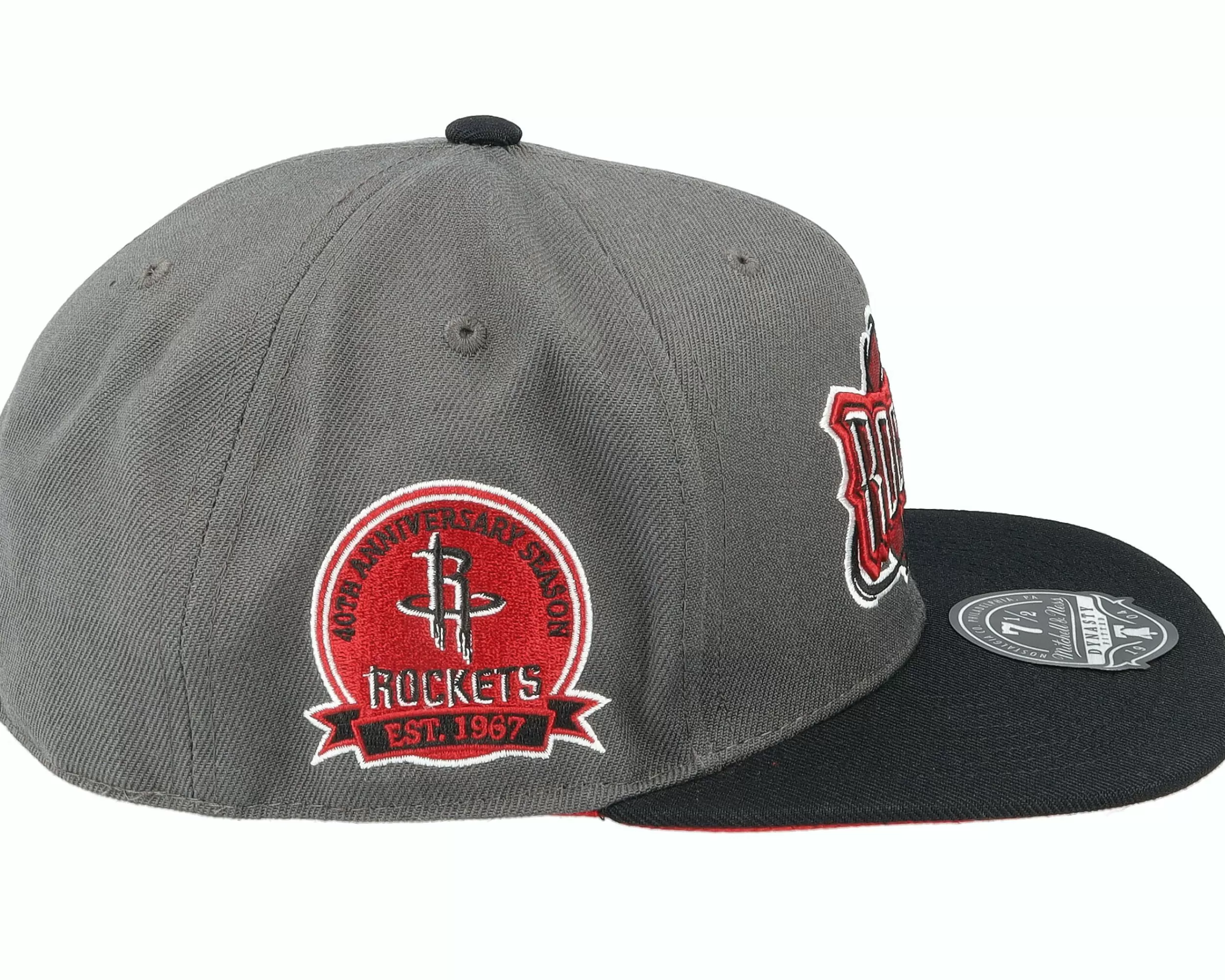 Mitchell & Ness Houston Rockets Born And Bred Fitted Grey/Black Fitted - -Unisex Fitted