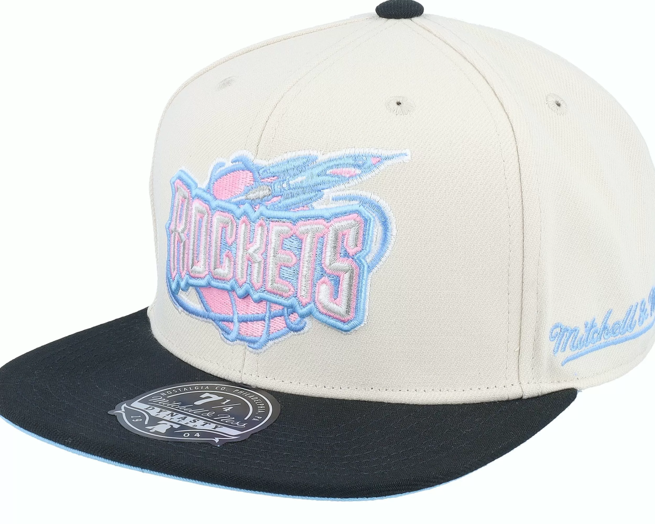 Mitchell & Ness Houston Rockets Ivory Pastel Off White Fitted - -Unisex Fitted
