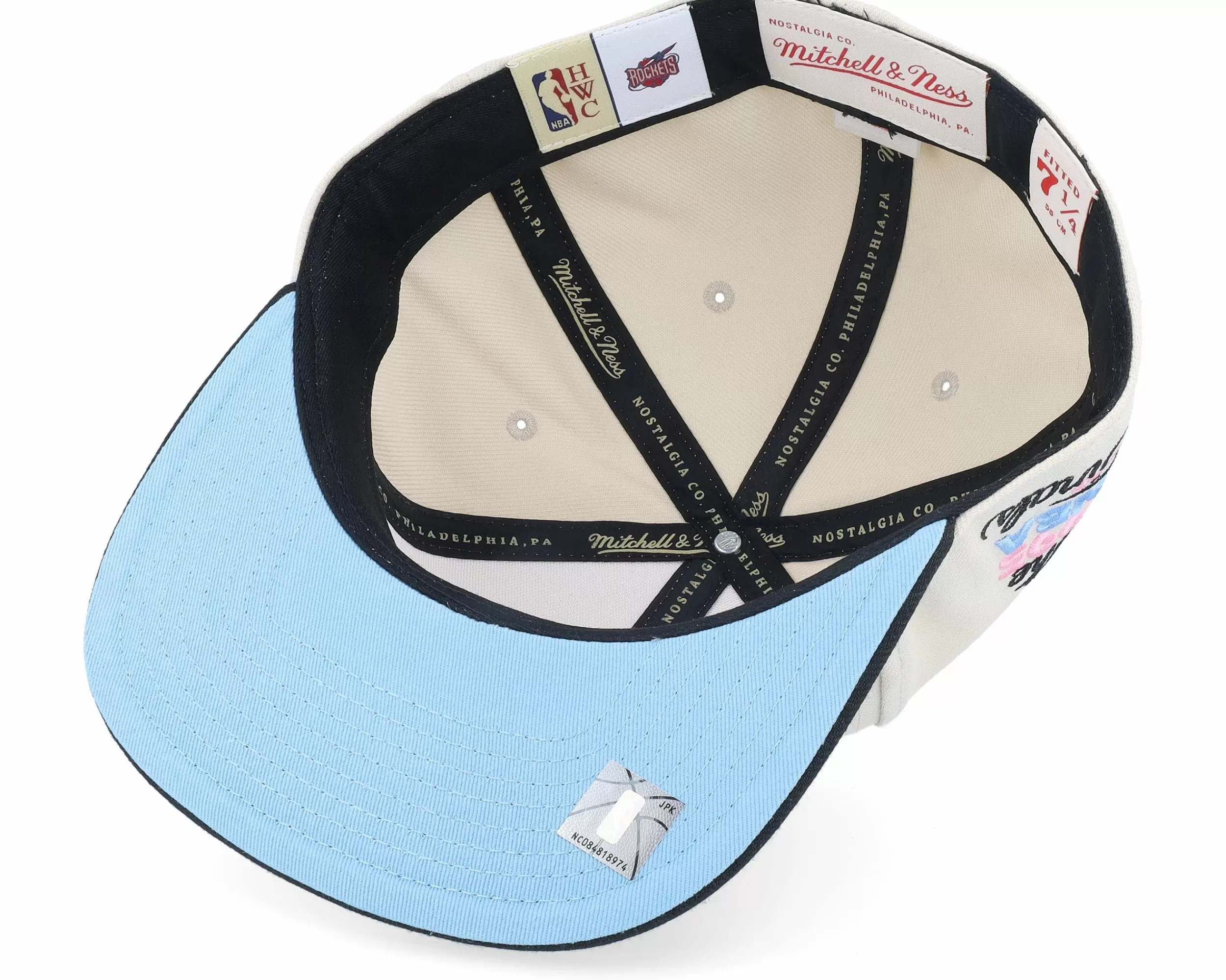 Mitchell & Ness Houston Rockets Ivory Pastel Off White Fitted - -Unisex Fitted