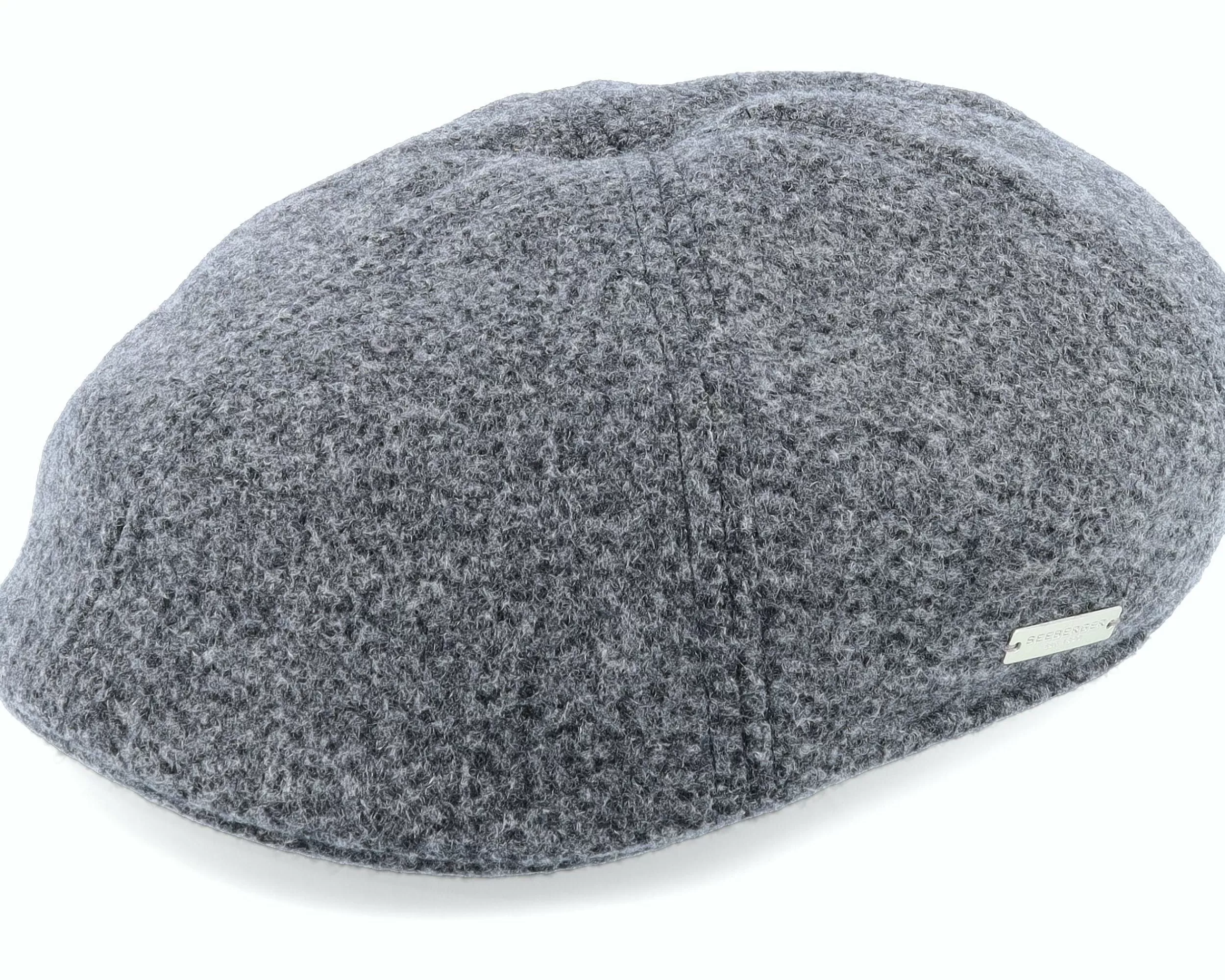 Seeberger Ivy Cap In Wool-Mix Fabric Smoke Gray Flat Cap - -Unisex Flat Caps