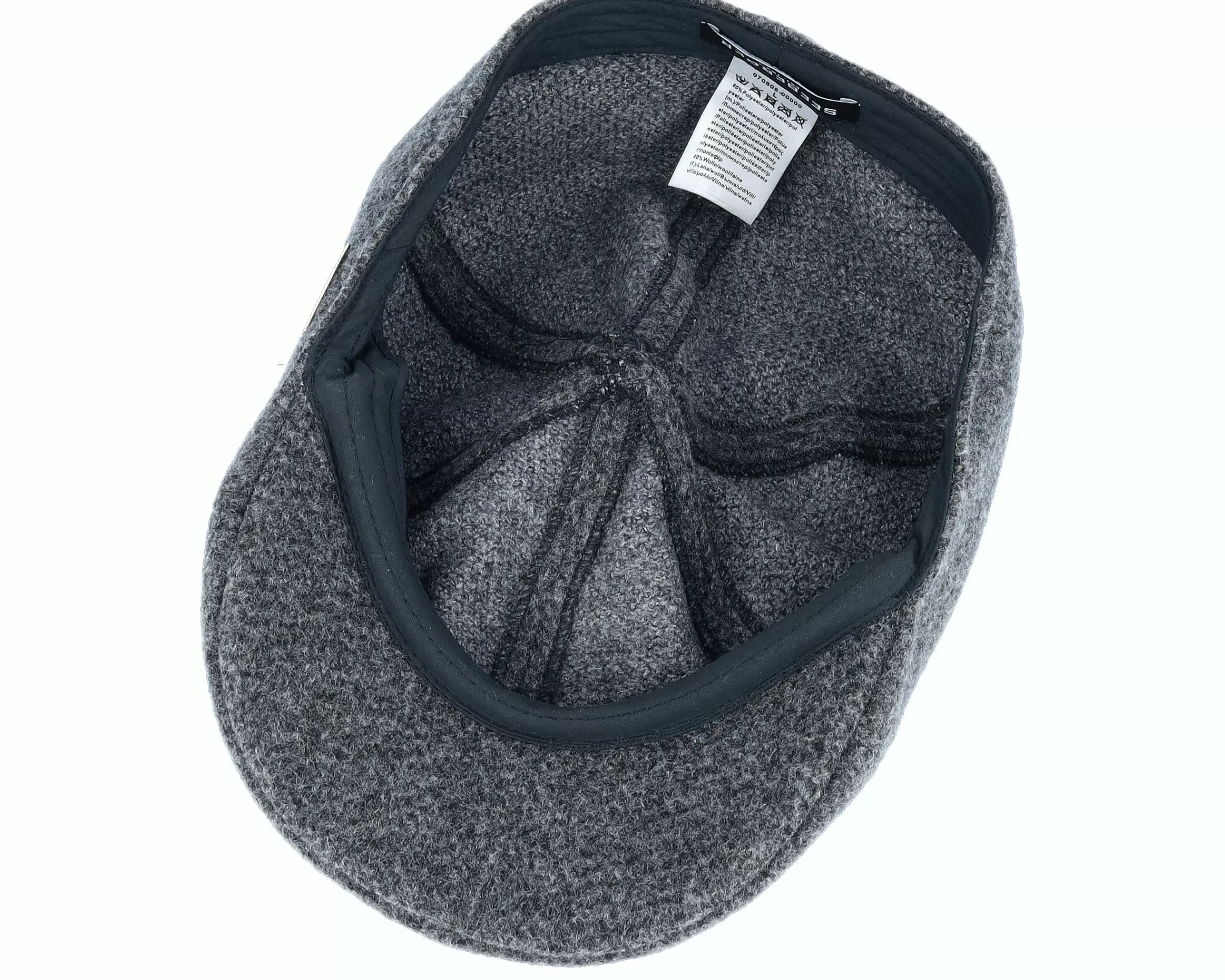Seeberger Ivy Cap In Wool-Mix Fabric Smoke Gray Flat Cap - -Unisex Flat Caps