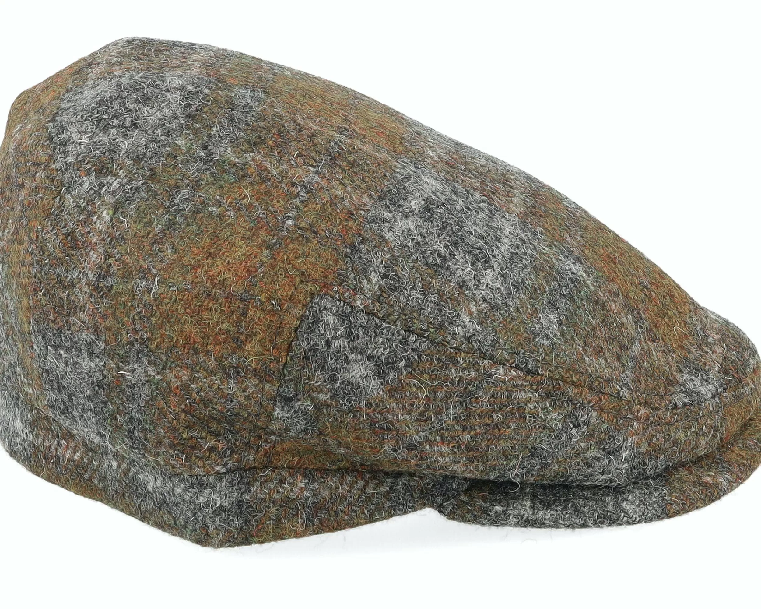 MJM Hats Jordan Harris Tweed Brown/Grey Check Flat Cap - -Unisex Flat Caps