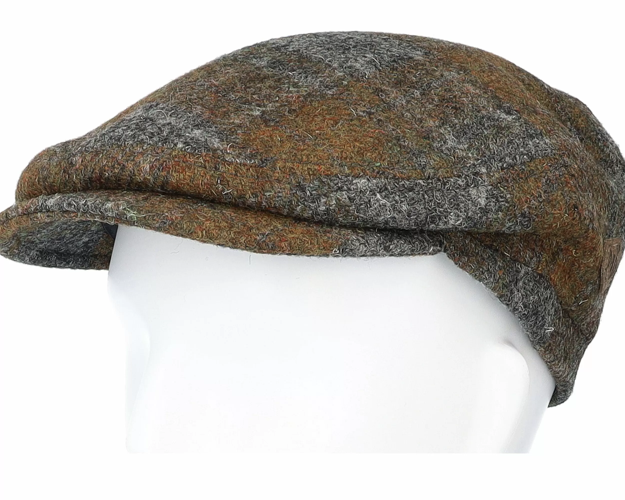 MJM Hats Jordan Harris Tweed Brown/Grey Check Flat Cap - -Unisex Flat Caps