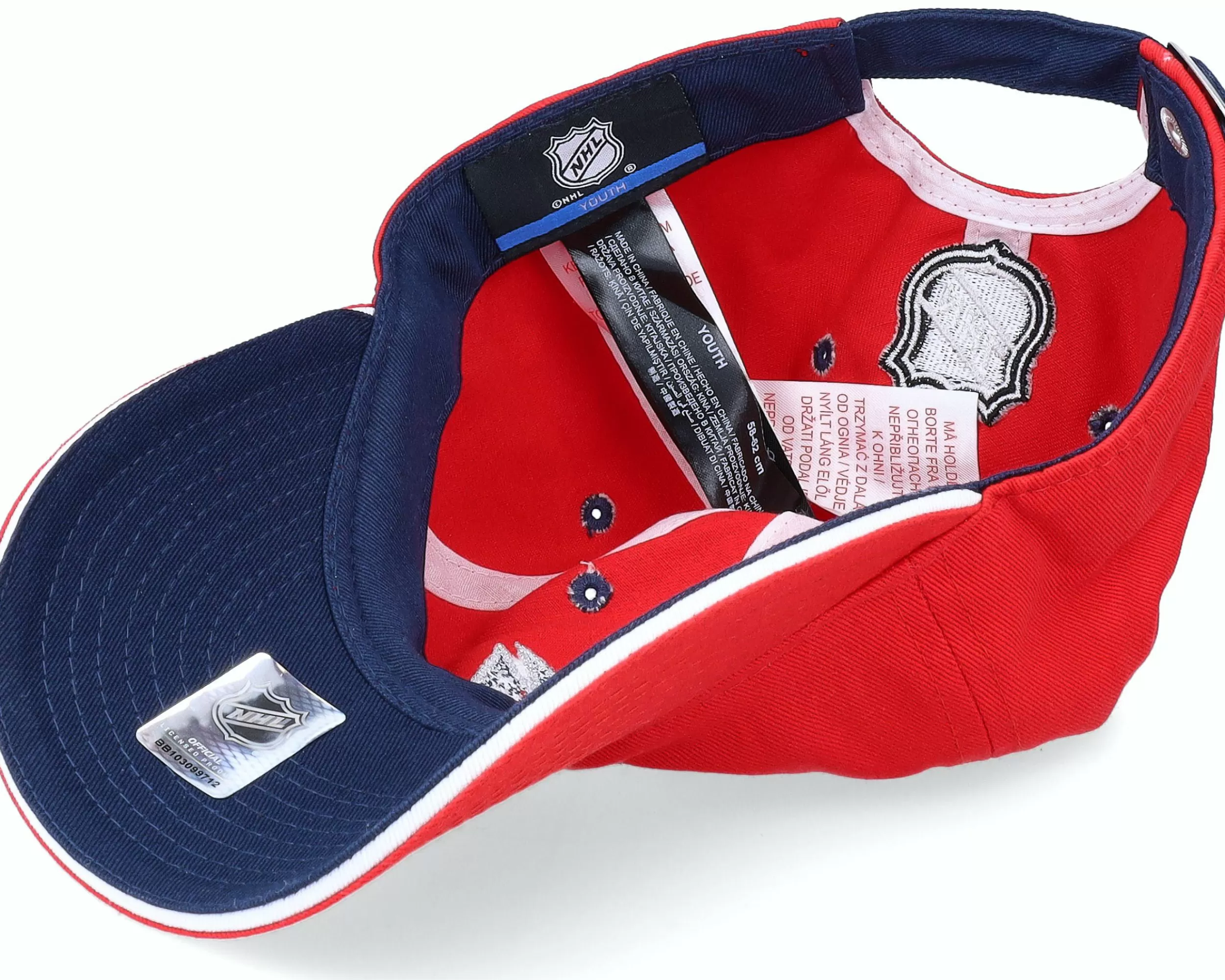 Outerstuff Kids Columbus Blue Jackets Fashion Logo Slouch Red Dad Cap - -Unisex Dad Cap