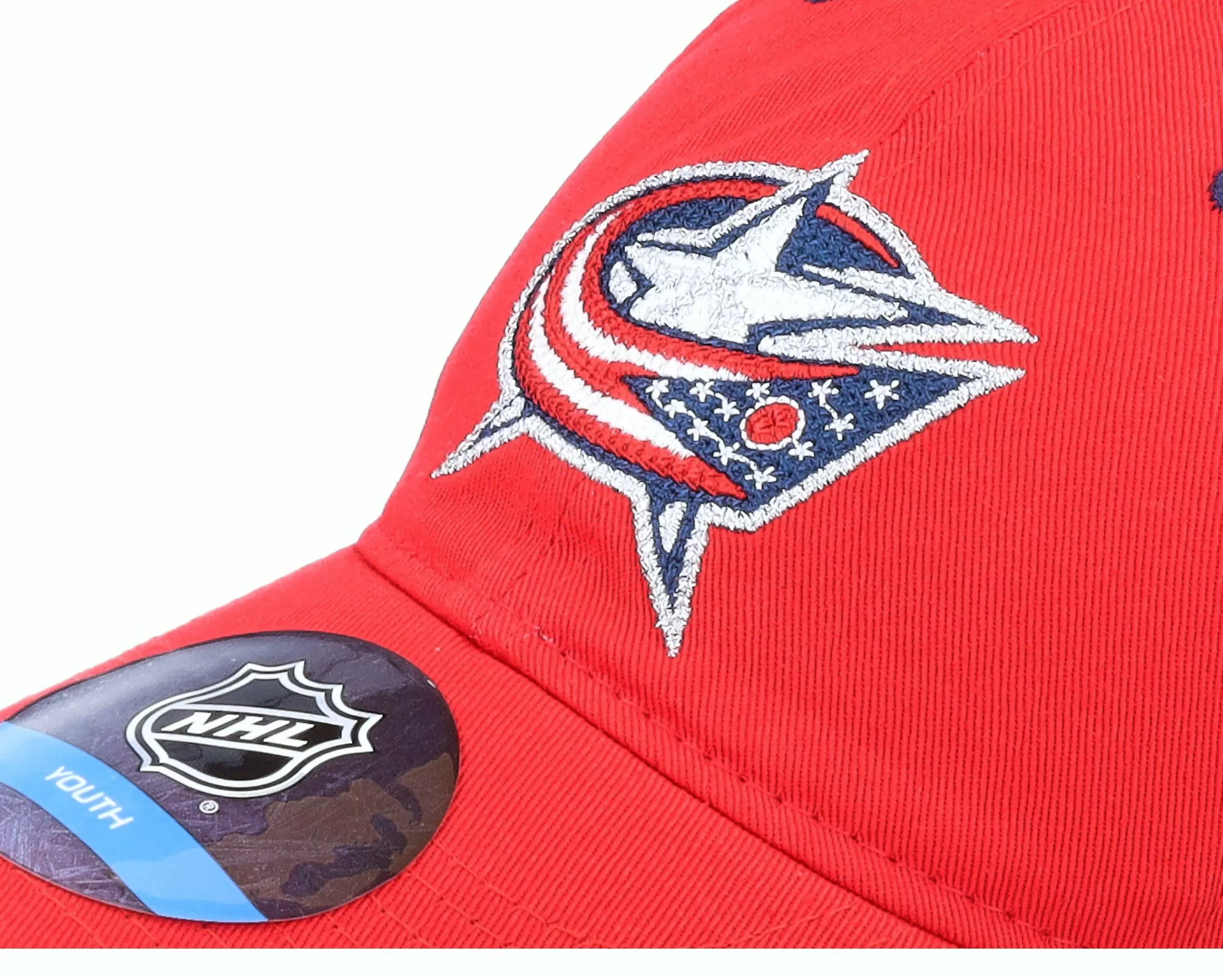Outerstuff Kids Columbus Blue Jackets Fashion Logo Slouch Red Dad Cap - -Unisex Dad Cap