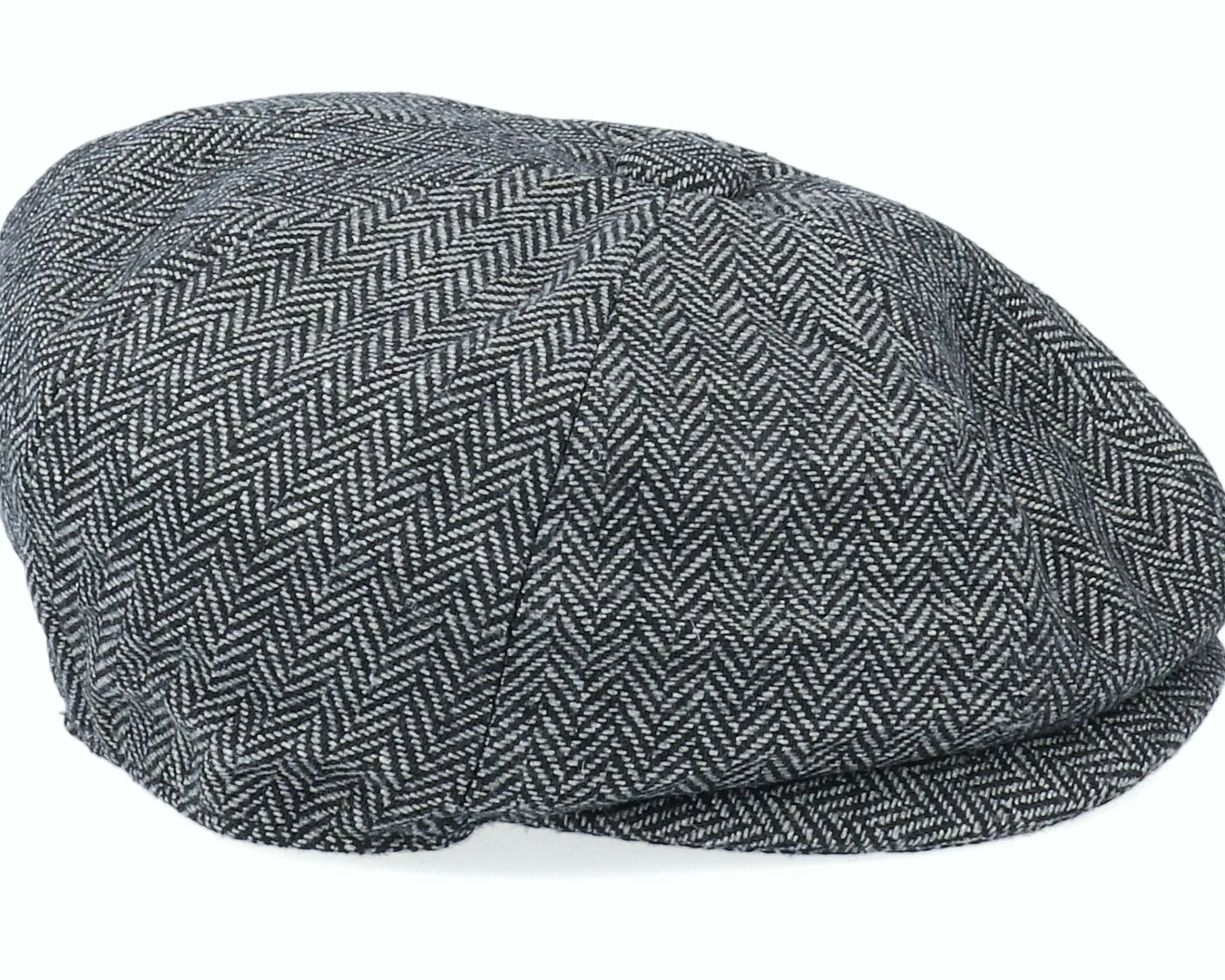 Jaxon & James Kids Herringbone Infant Patch Newsboy Charcoal Flat Cap - -Unisex Flat Caps