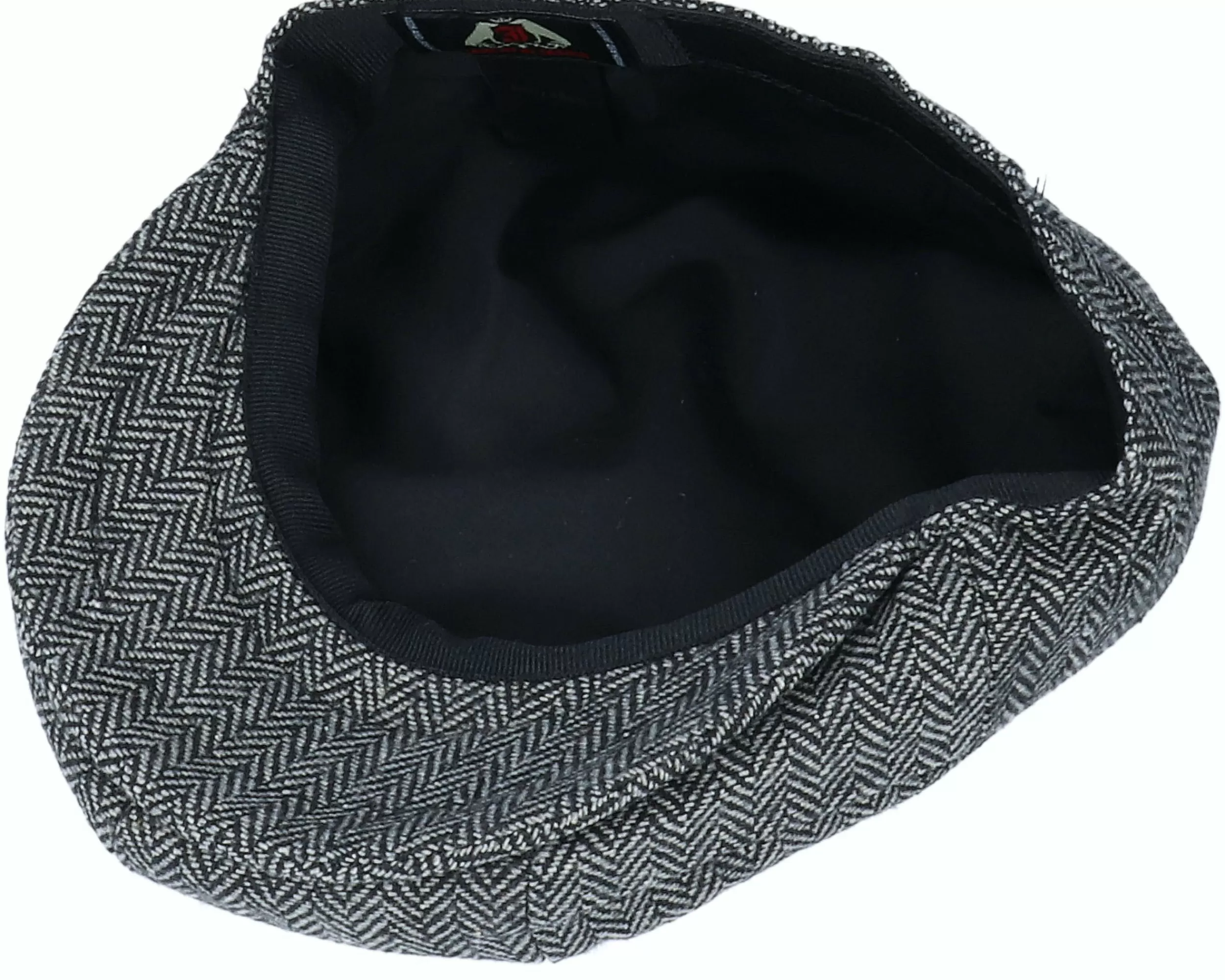 Jaxon & James Kids Herringbone Infant Patch Newsboy Charcoal Flat Cap - -Unisex Flat Caps