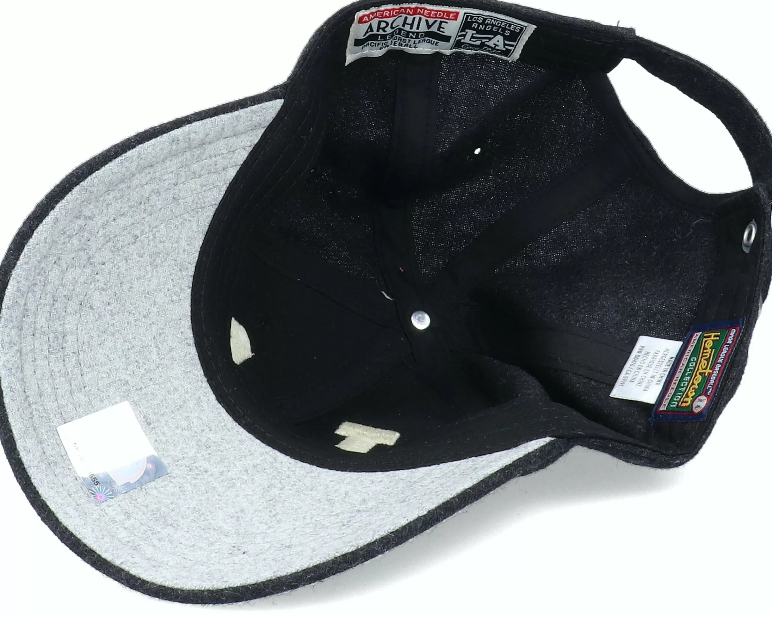 American Needle Los Angeles Angels Archive Legend Black Dad Cap - -Unisex Dad Cap
