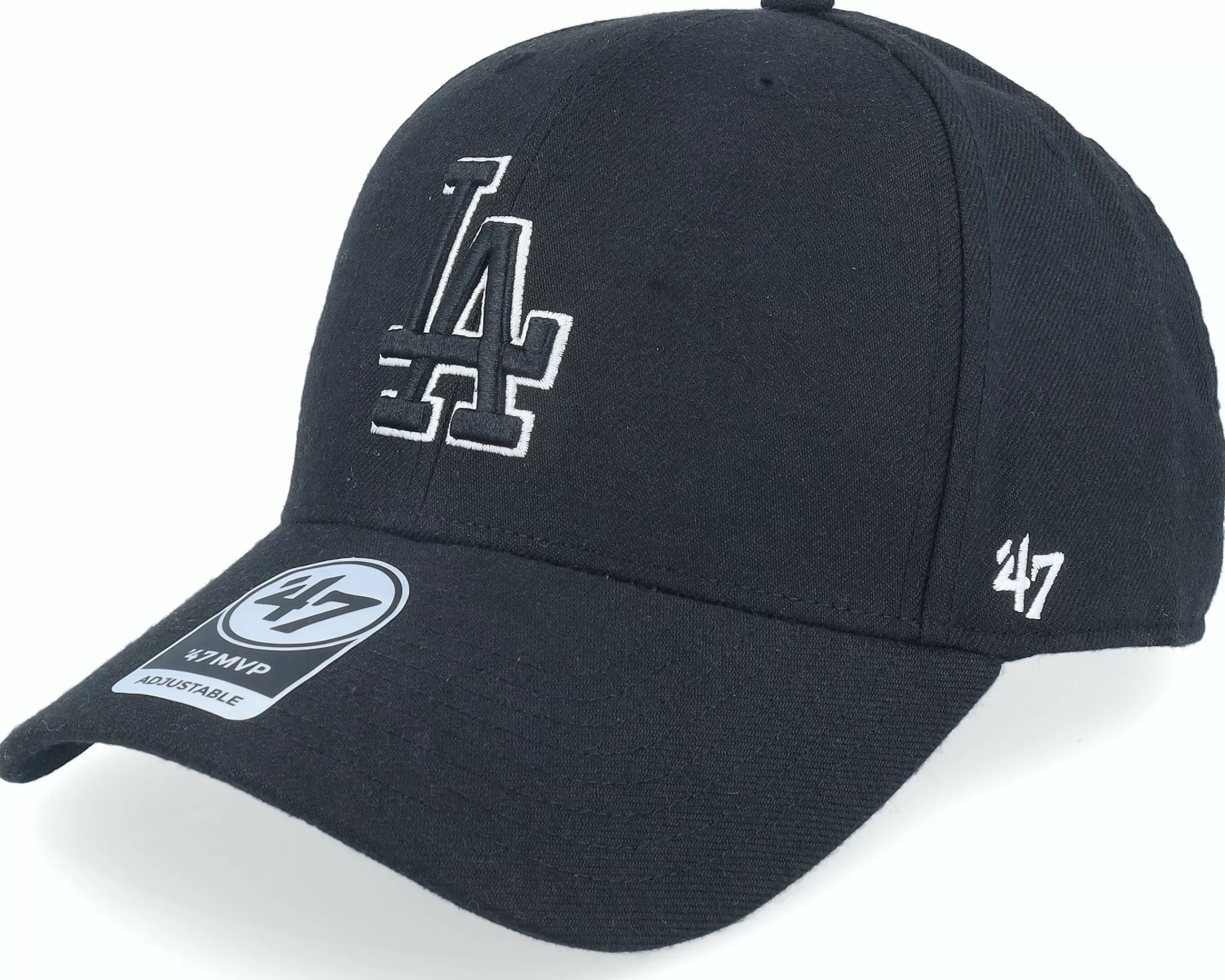 47 Brand Los Angeles Dodgers 47 Mvp Black/Black/White Adjustable - -Unisex Adjustable
