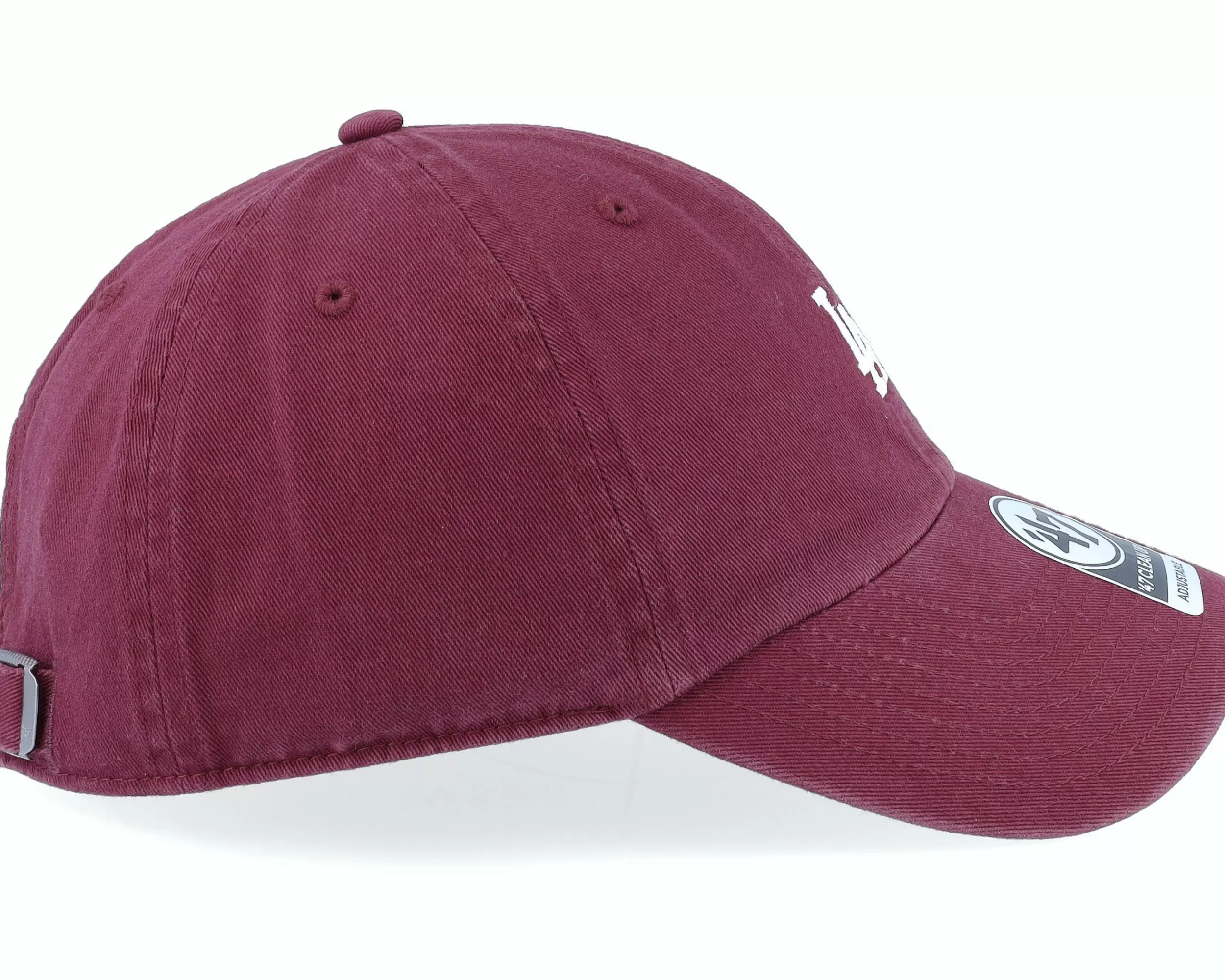 47 Brand Los Angeles Dodgers Base Runner Clean Up Dark Maroon Dad Cap - -Unisex Dad Cap