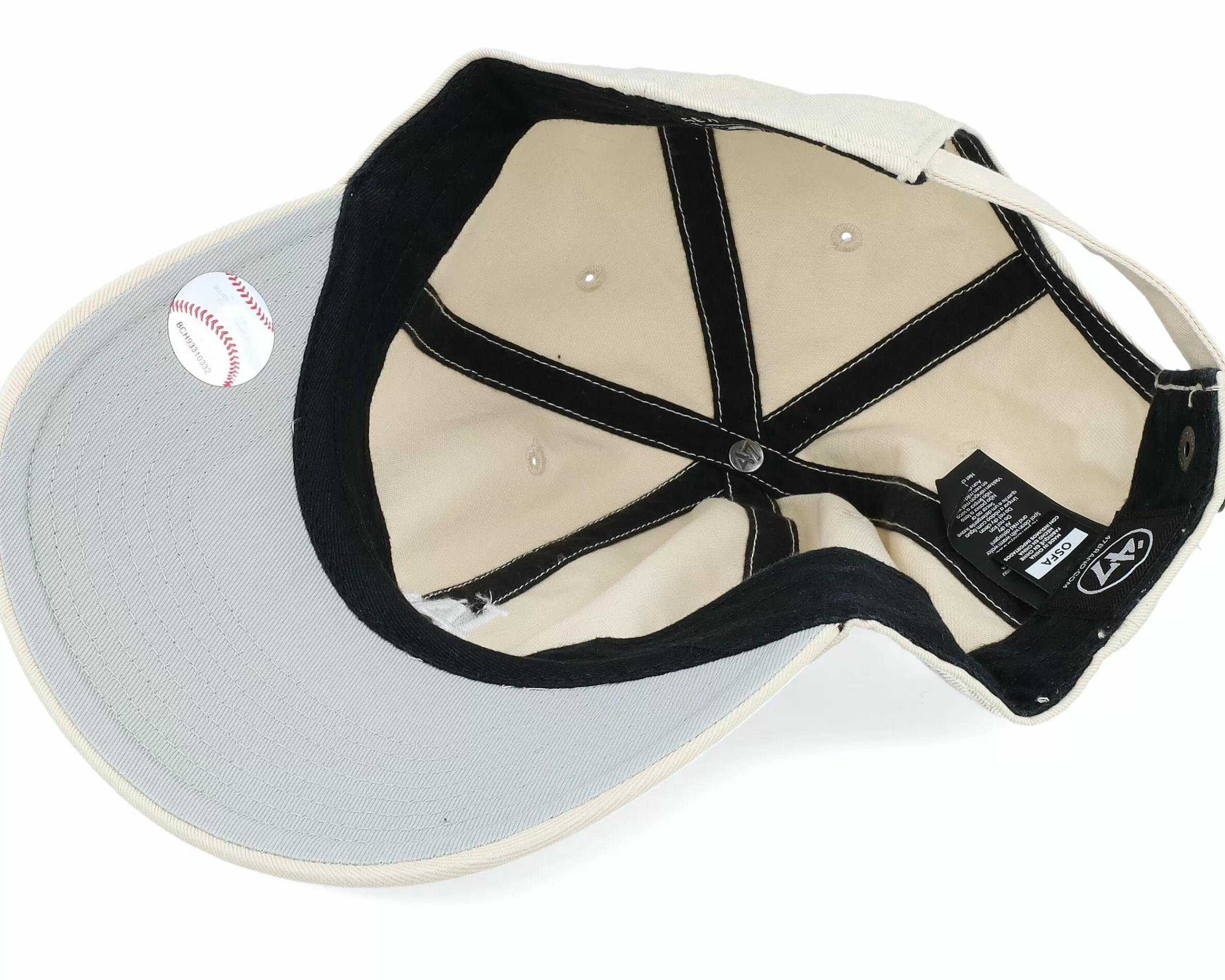 47 Brand Los Angeles Dodgers Base Runner Clean Up Natural Dad Cap - -Unisex Dad Cap