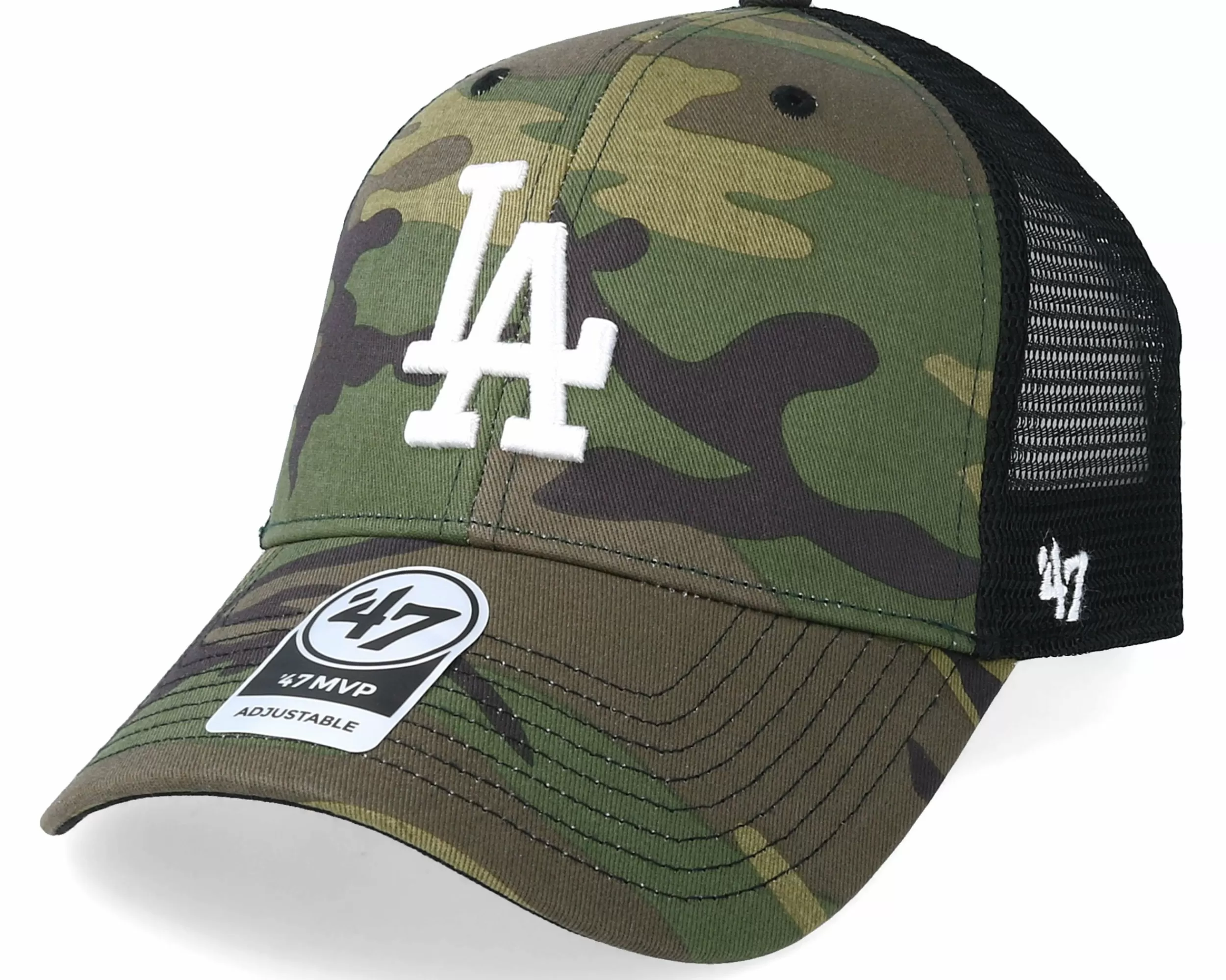 47 Brand Los Angeles Dodgers Branson 47 Mvp Camo/Black Trucker - -Unisex Trucker