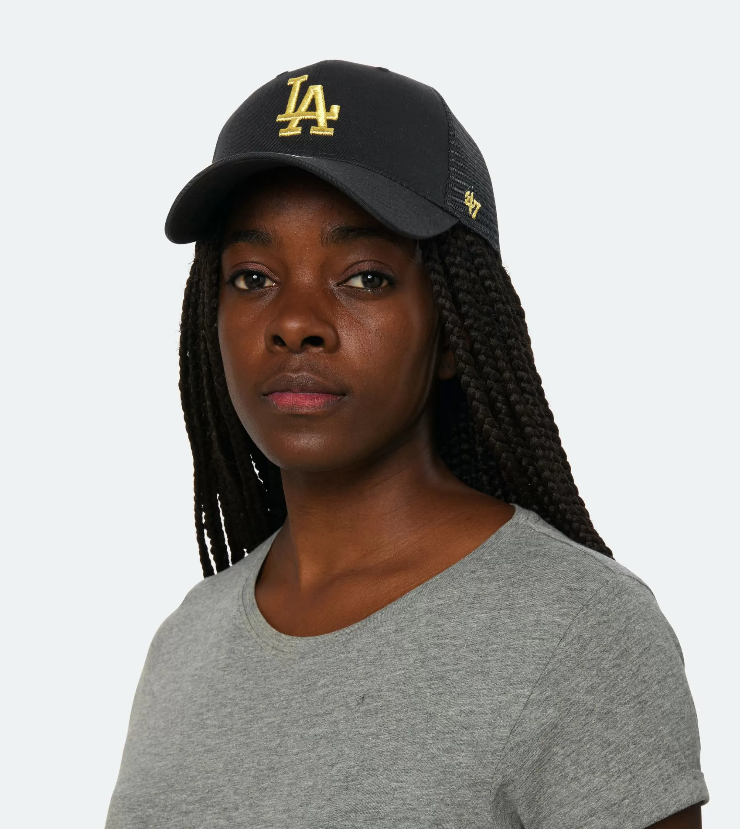 47 Brand Los Angeles Dodgers Branson Metallic Mvp Black/Gold Trucker - -Unisex Trucker