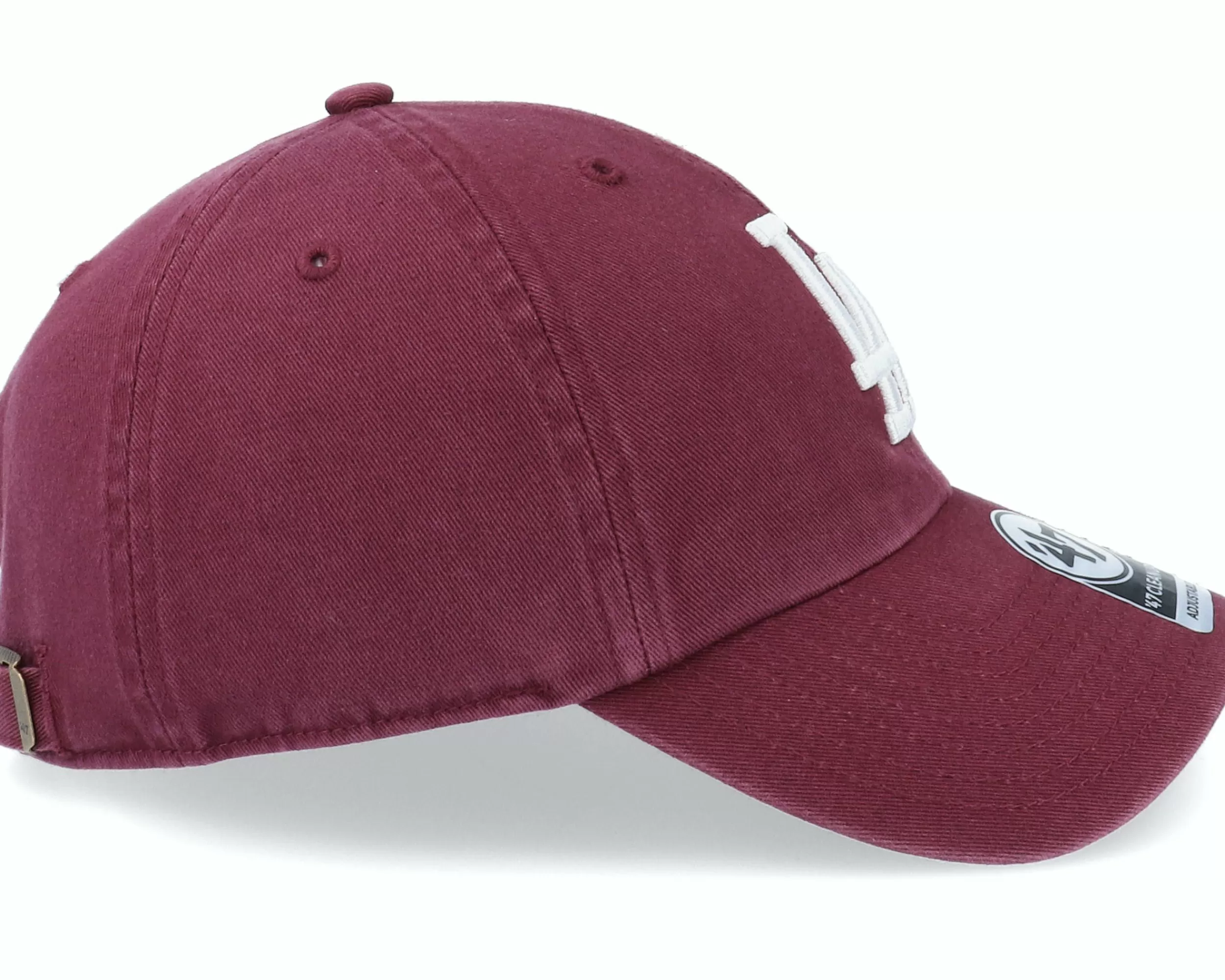47 Brand Los Angeles Dodgers Clean Up Dark Maroon Dad Cap - -Unisex Dad Cap